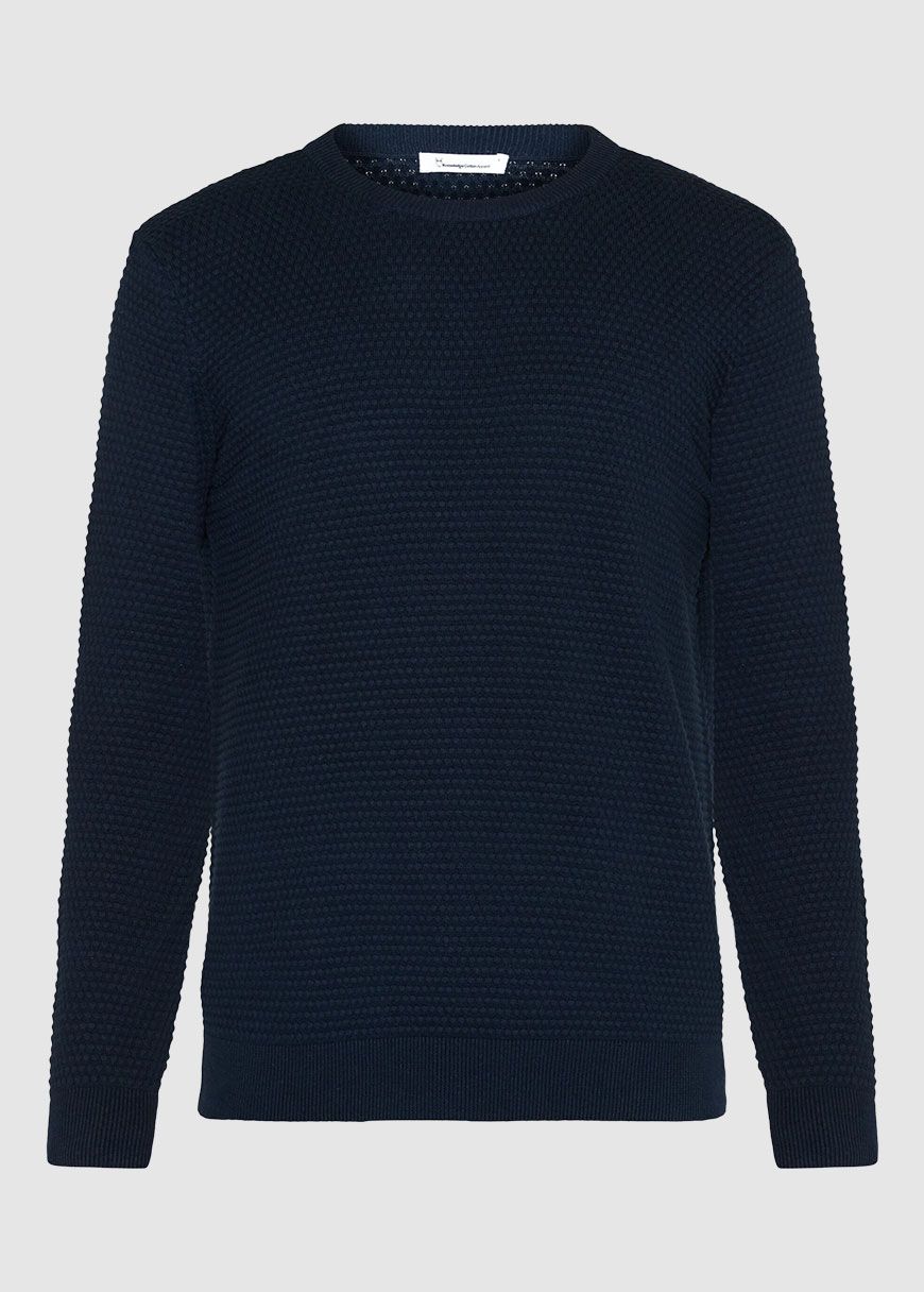 knowledge_cotton_apparel_vagn_regular_bubble_knit_crew_neck_AW_25_KCA_1080067_1001_Total_Eclipse_5_7673b43964 Vagn Regular Bubble Knit Crew Neck
