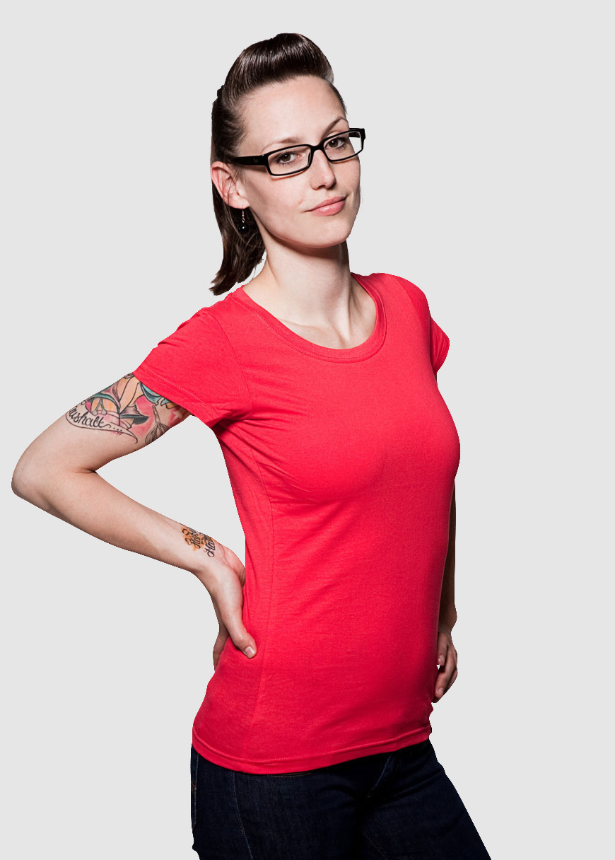 T-Shirt Rundausschnitt Rot T-Shirt Rundausschnitt Rot