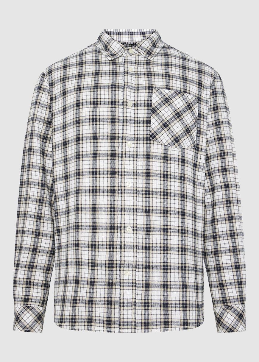 knowledge_cotton_apparel_checked_flannel_shirt_AW_25_KCA_1090150_7021_Blue_Check_1_c7d63c12cf Checked Flannel Shirt
