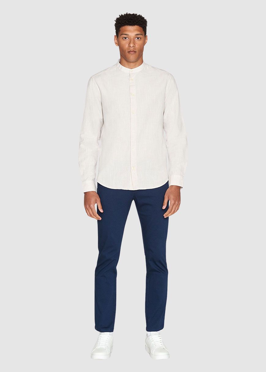 Regular Linen Stand Collar Shirt Regular Linen Stand Collar Shirt