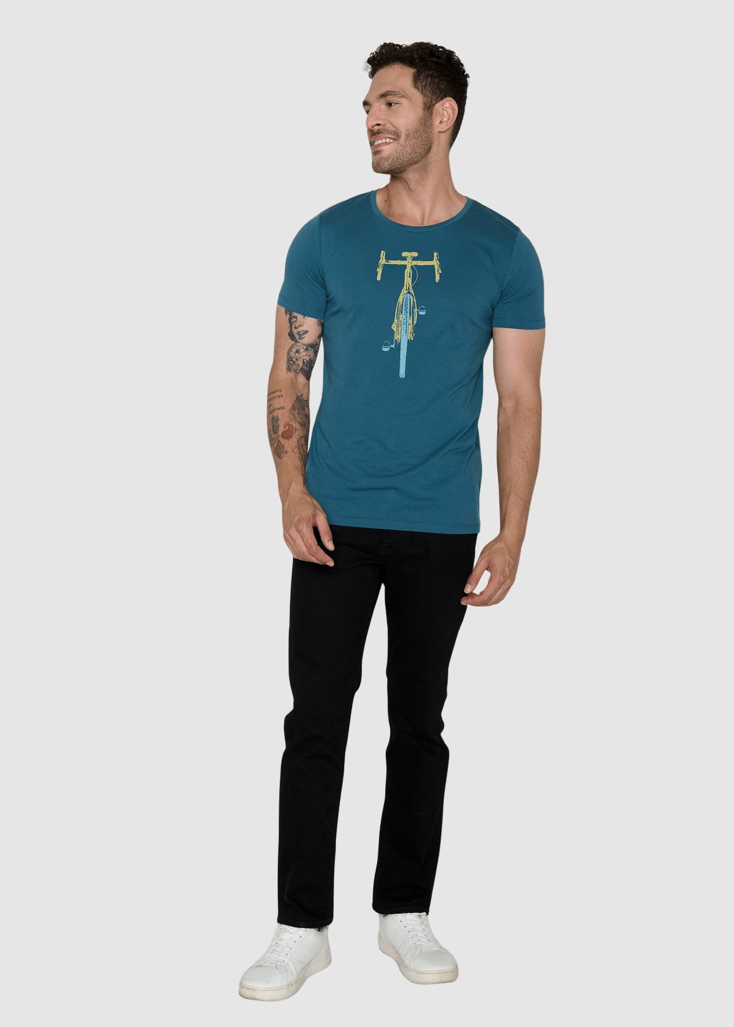 Bike Front Stamp Guide T-Shirt Blue Stone Bike Front Stamp Guide T-Shirt Blue Stone