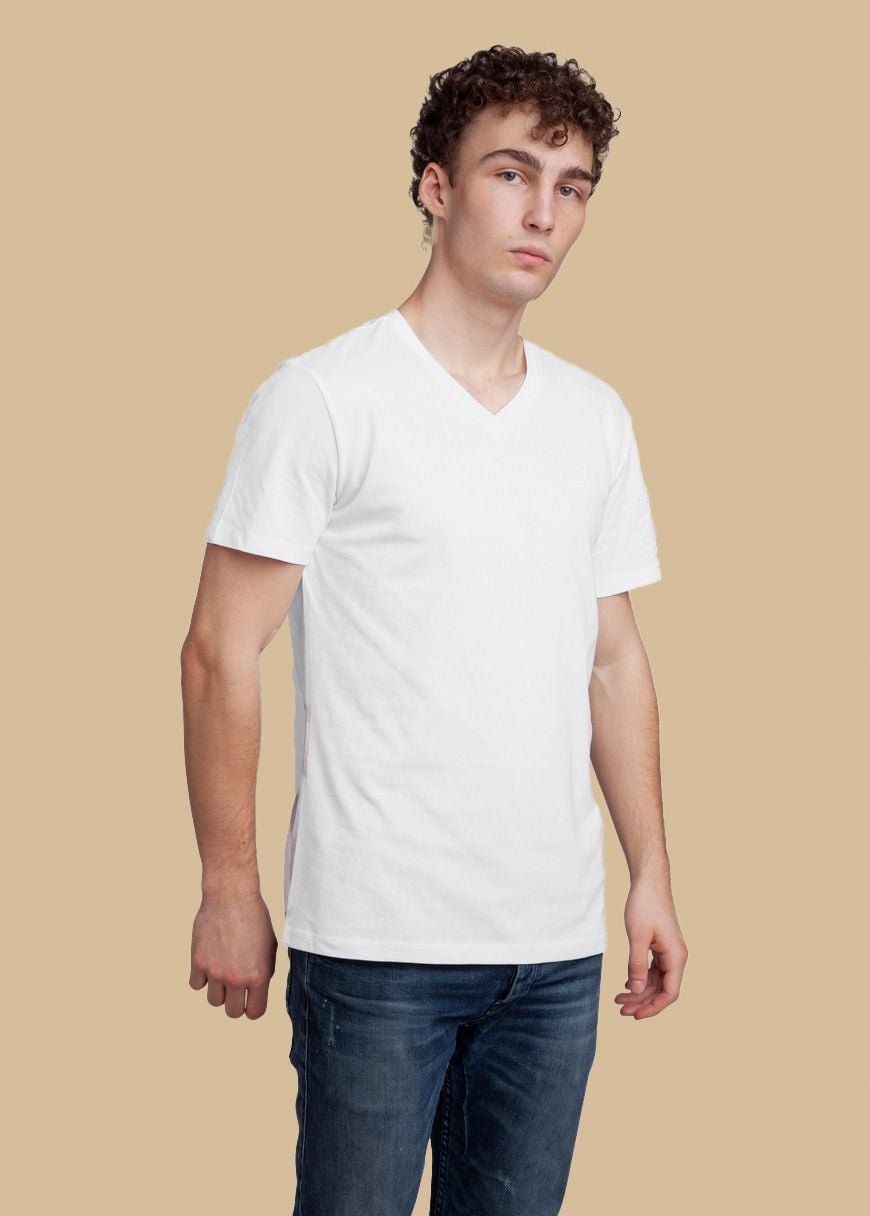 V-Neck T-Shirt Man White