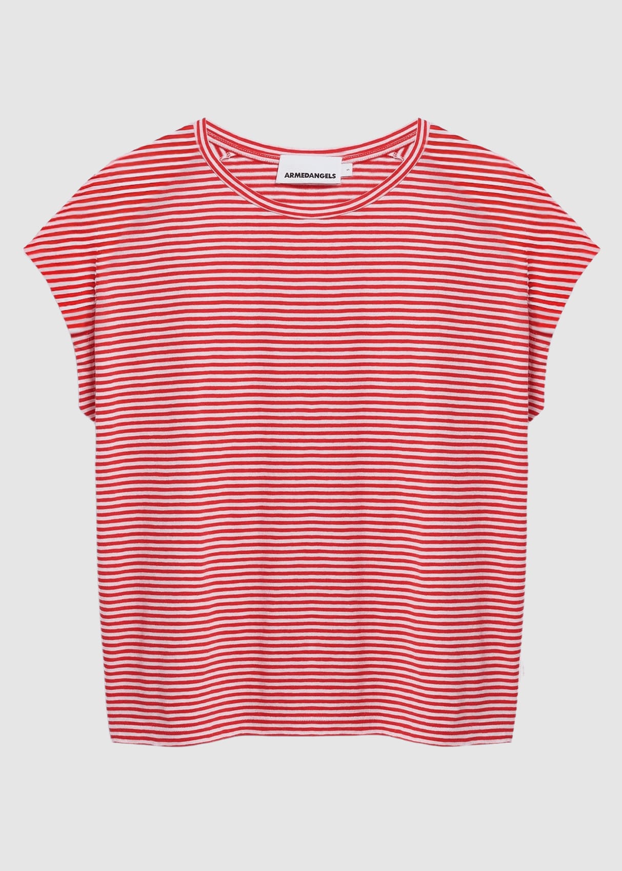 Slub Jersey Stripe T-Shirt Pink Mist-Mars Red Slub Jersey Stripe T-Shirt Pink Mist-Mars Red