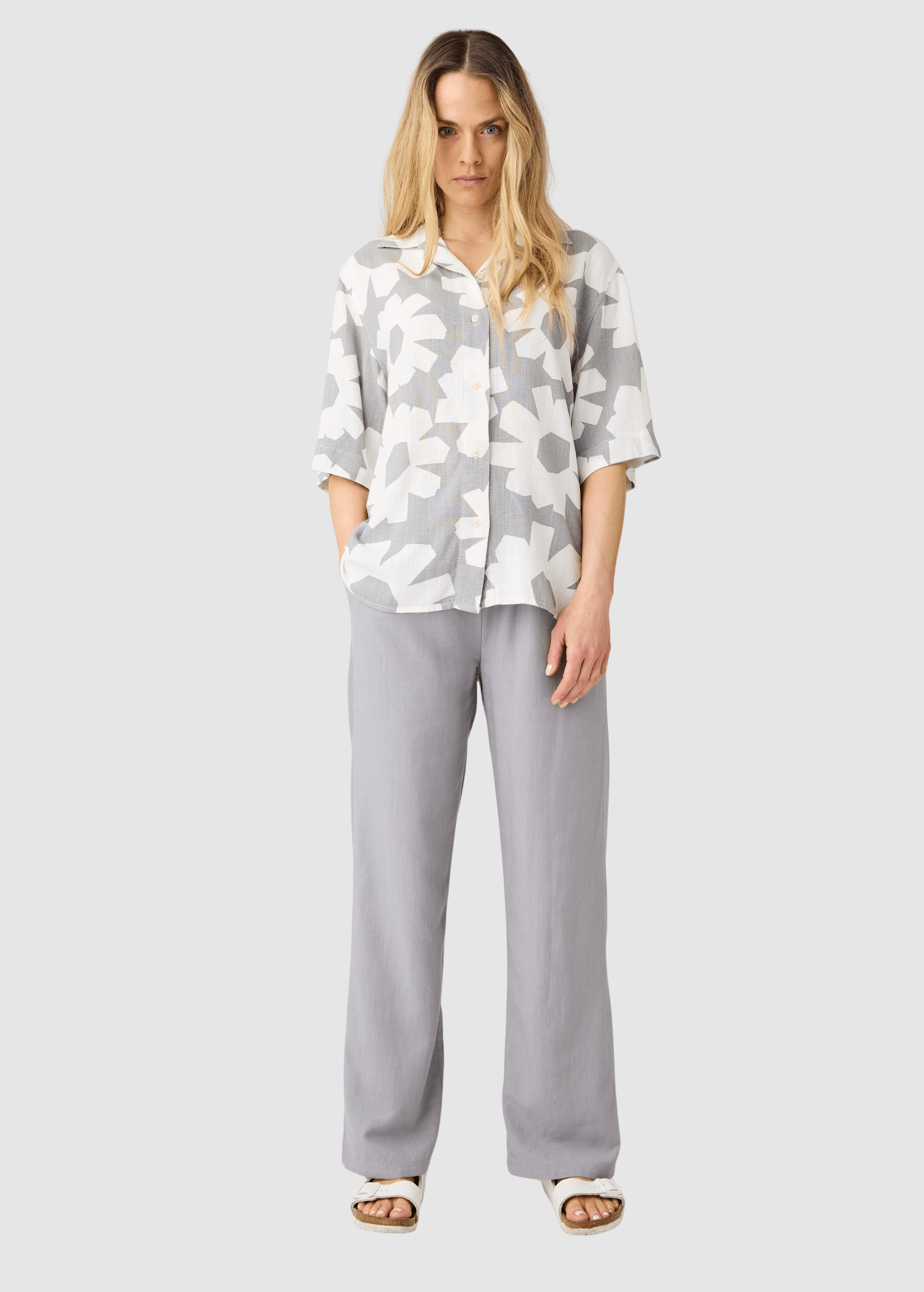 Posey Wide Linen-MIX Pants Ultimate Grey Posey Wide Linen-MIX Pants Ultimate Grey