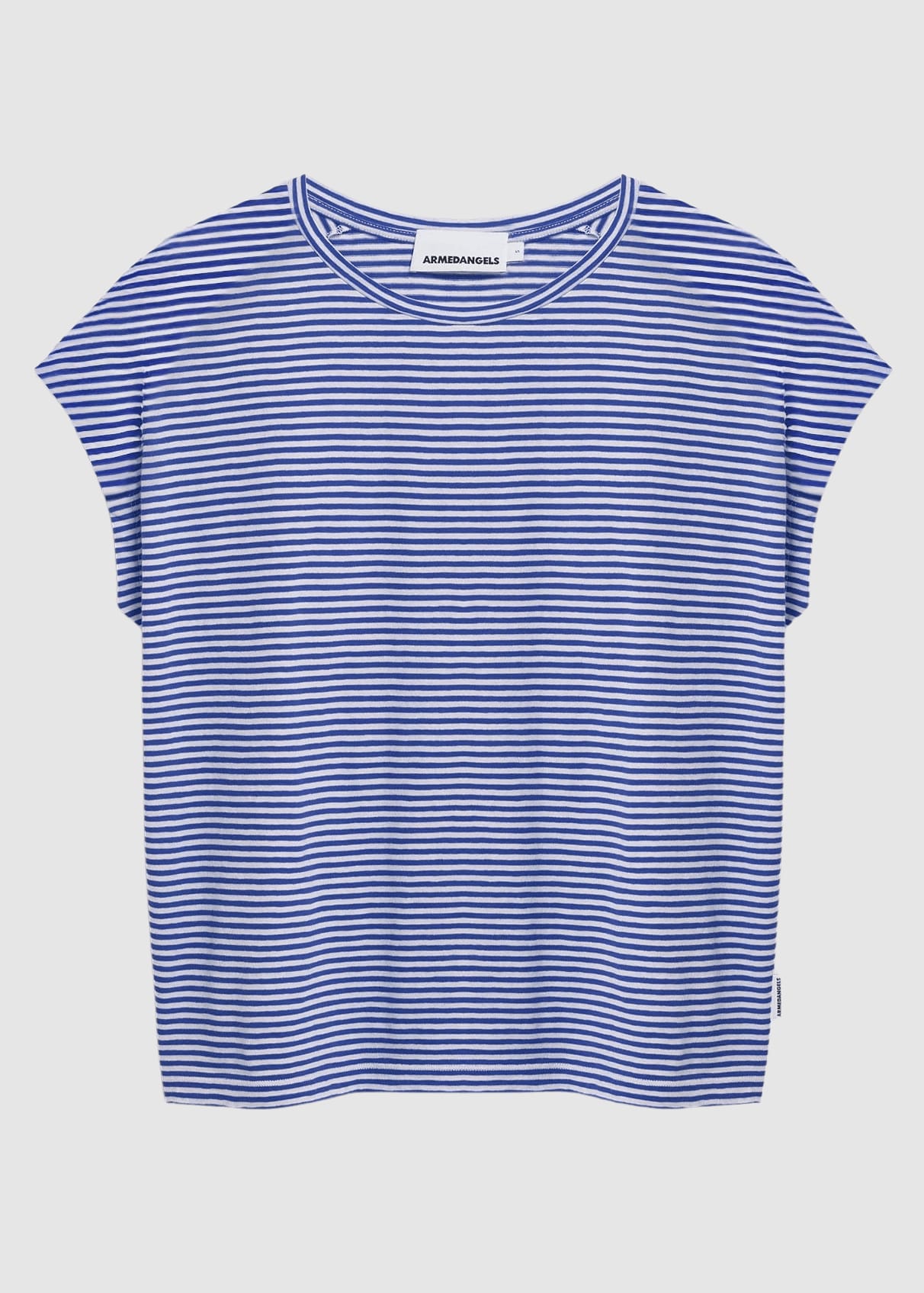 Slub Jersey Stripe T-Shirt Oatmilk-Dynamo Blue