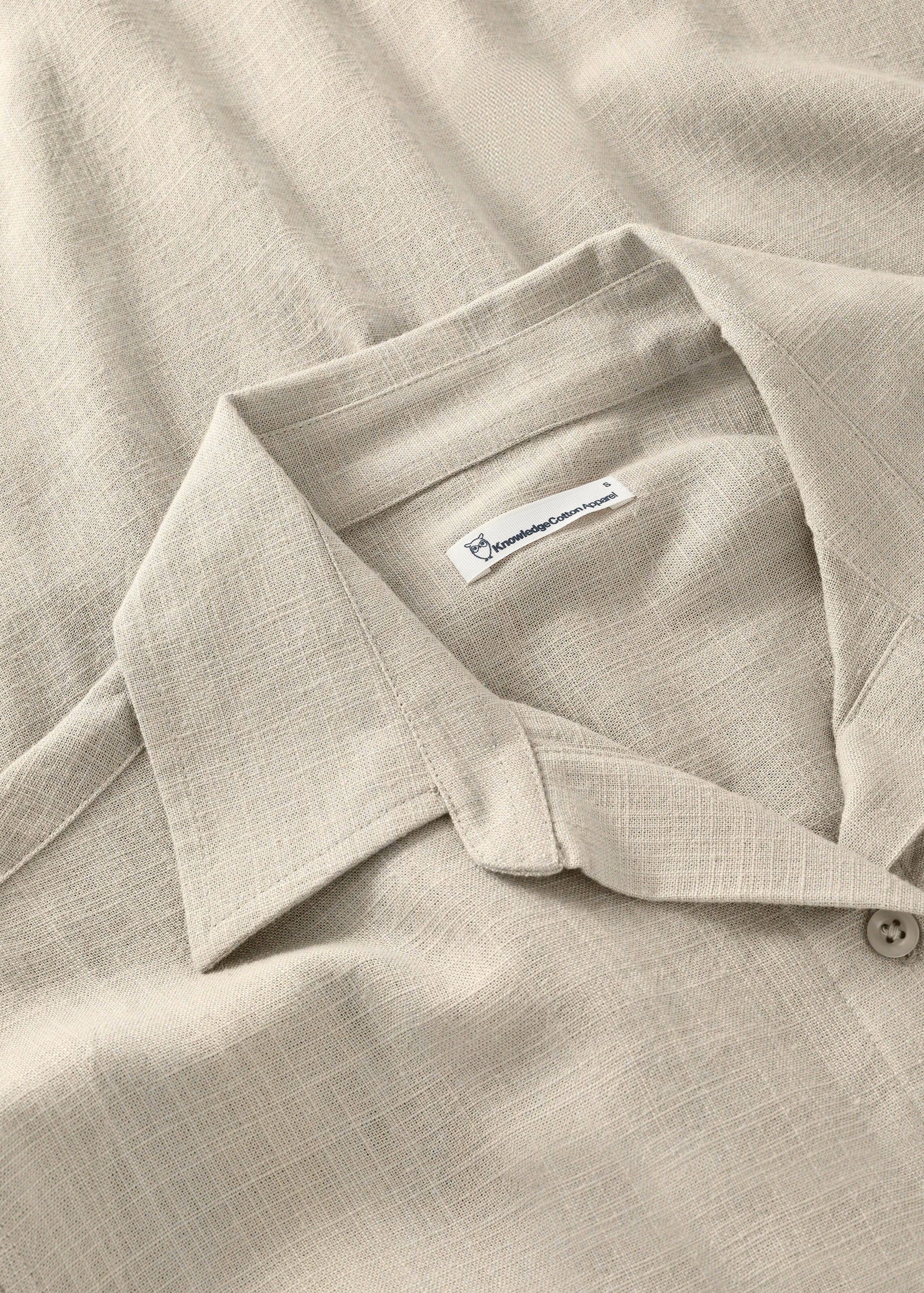 Loose Linen-MIX Short Sleeve Shirt Light Feather Gray Loose Linen-MIX Short Sleeve Shirt Light Feather Gray