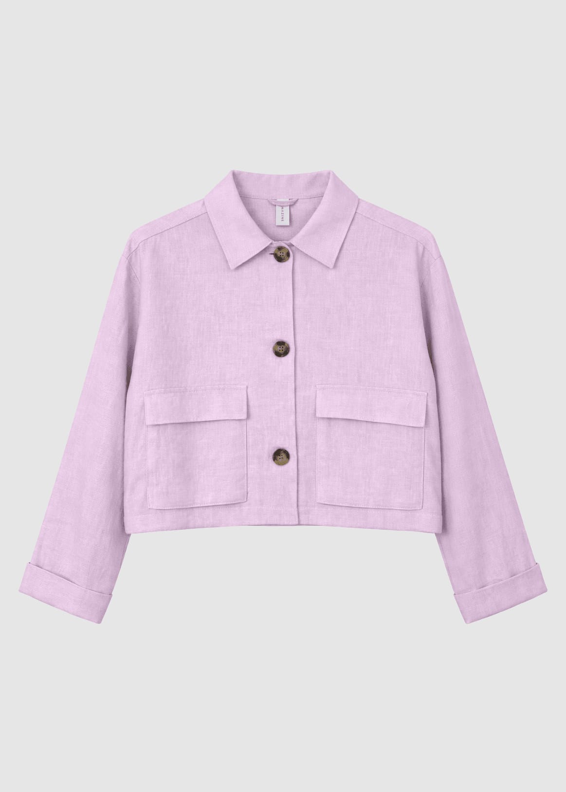 Short Linen Jacket Bright Lavender Short Linen Jacket Bright Lavender