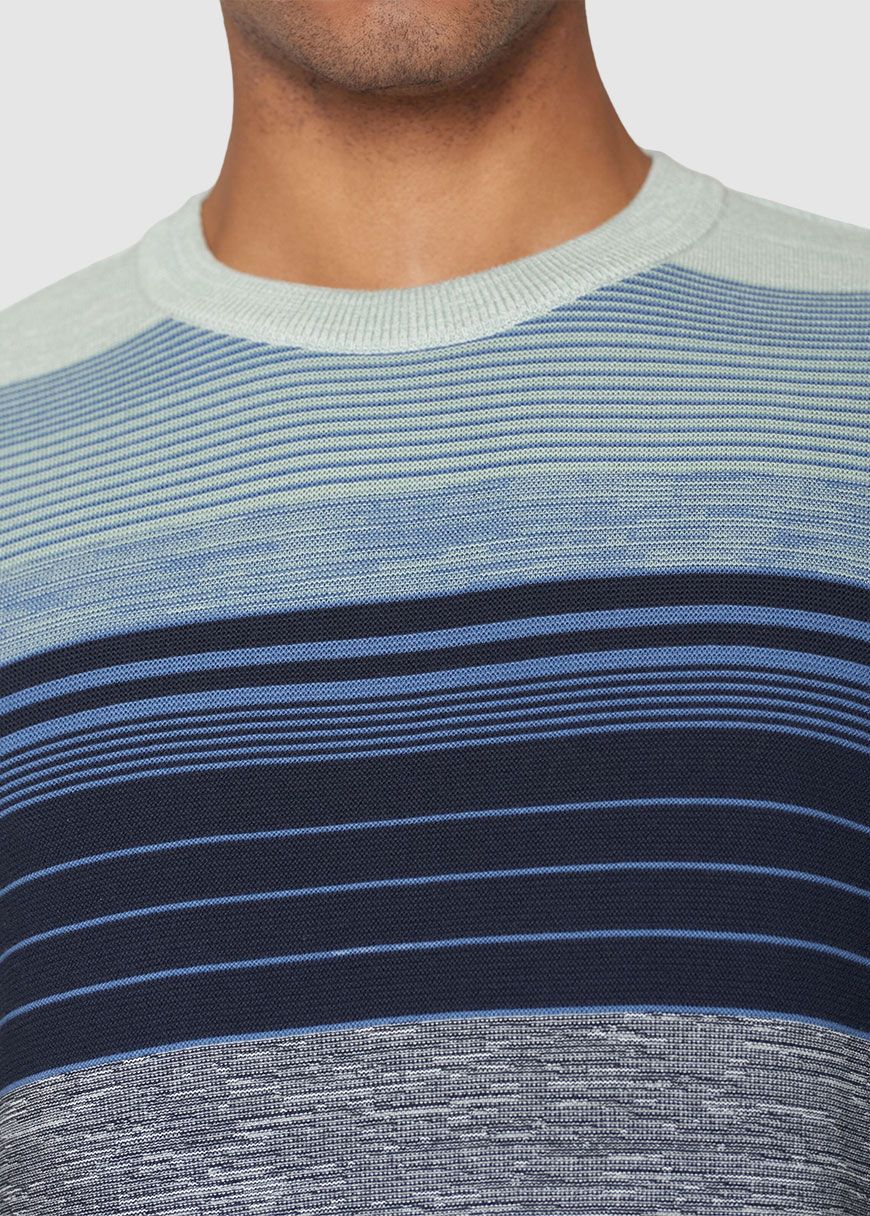Loose Striped Multicolored Crew Neck Loose Striped Multicolored Crew Neck