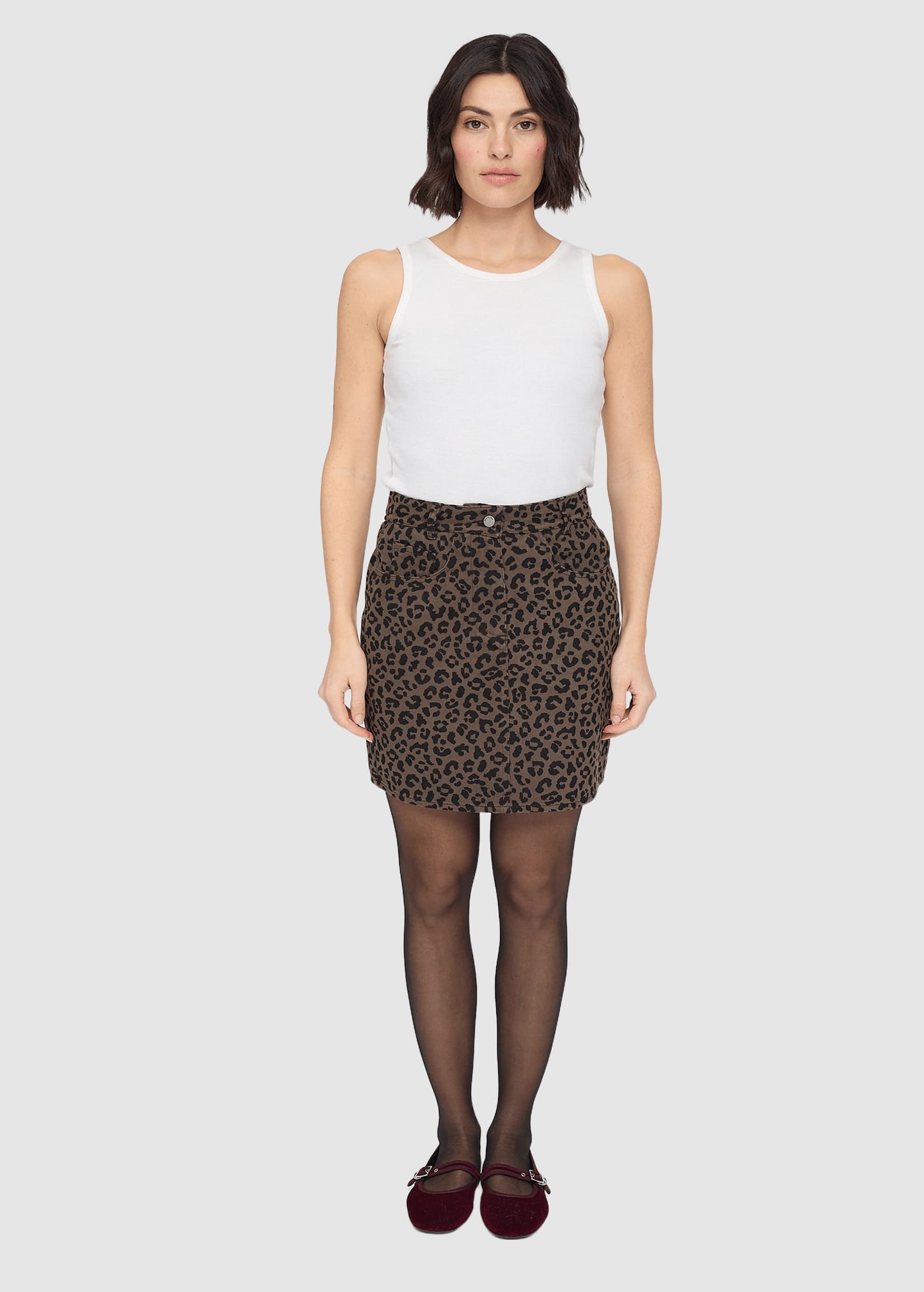 mazine-printed-mini-denim-skirt-chocolate-brown-printed-3.jpeg Printed Mini Denim Skirt Chocolate Brown Printed
