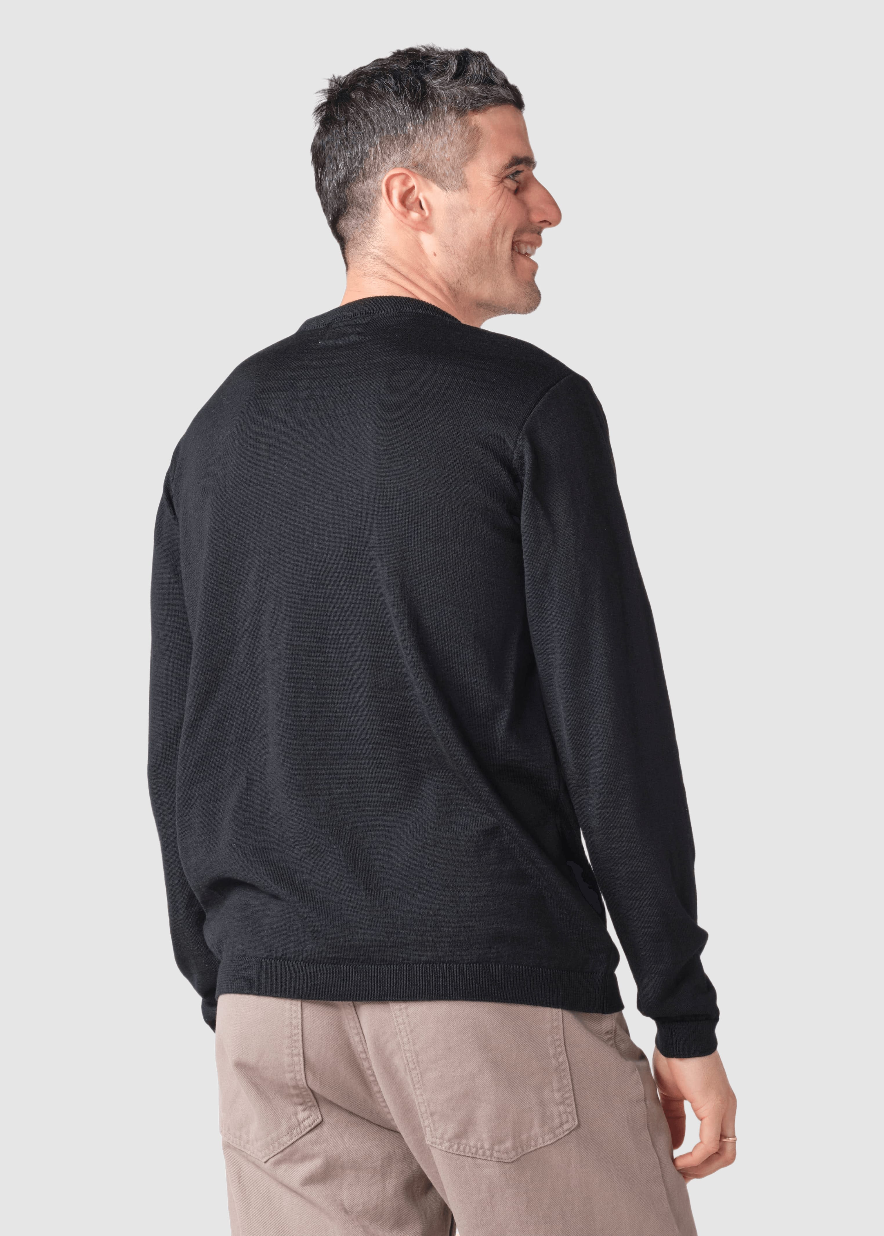 Mens Basic Merino Knit Black