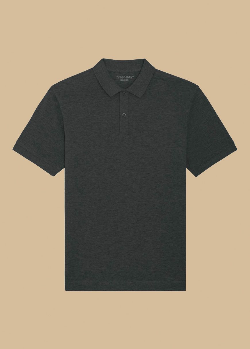 Dark_Heather_Grey_Polo_frei_vorne_e2c49c921c Classic Poloshirt Man