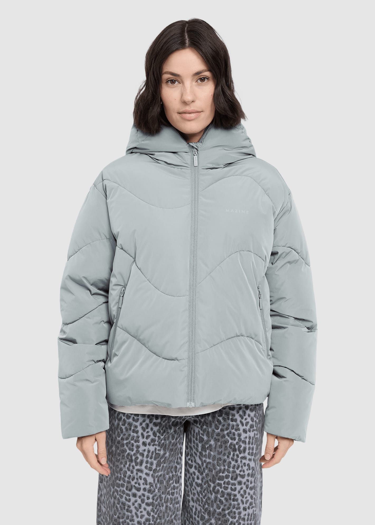 Waves Quilt Short Puffer Jacket Ice Green