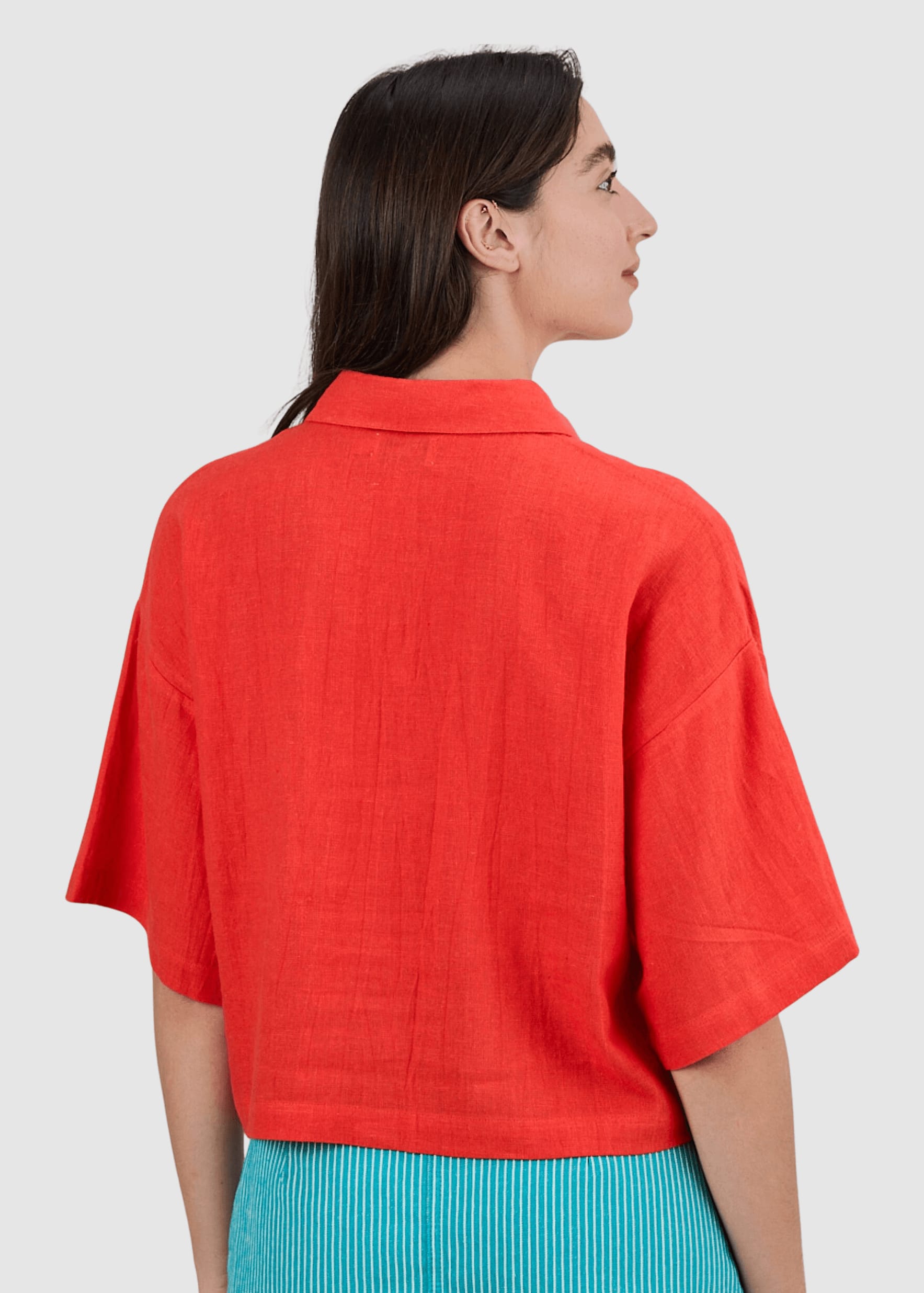 Boxy Squared Blouse Coral Boxy Squared Blouse Coral