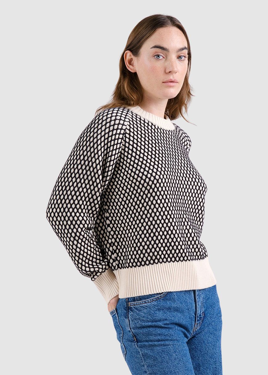dedicated_sweater_husie_bubble_knit_AW_25_DED_23190_Black_Vanilla_White_2_918cc0ac85 Sweater Husie Bubble Knit