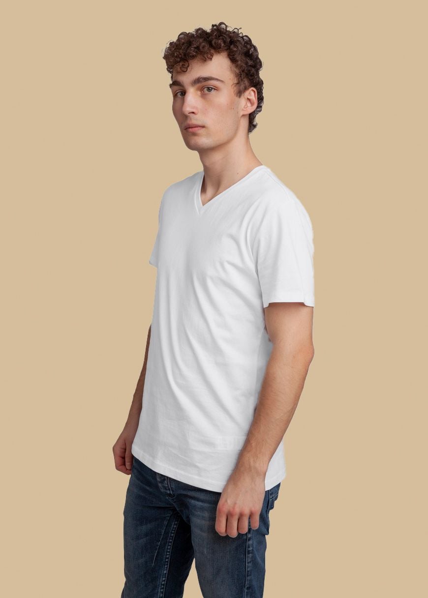 V-Neck T-Shirt Man White