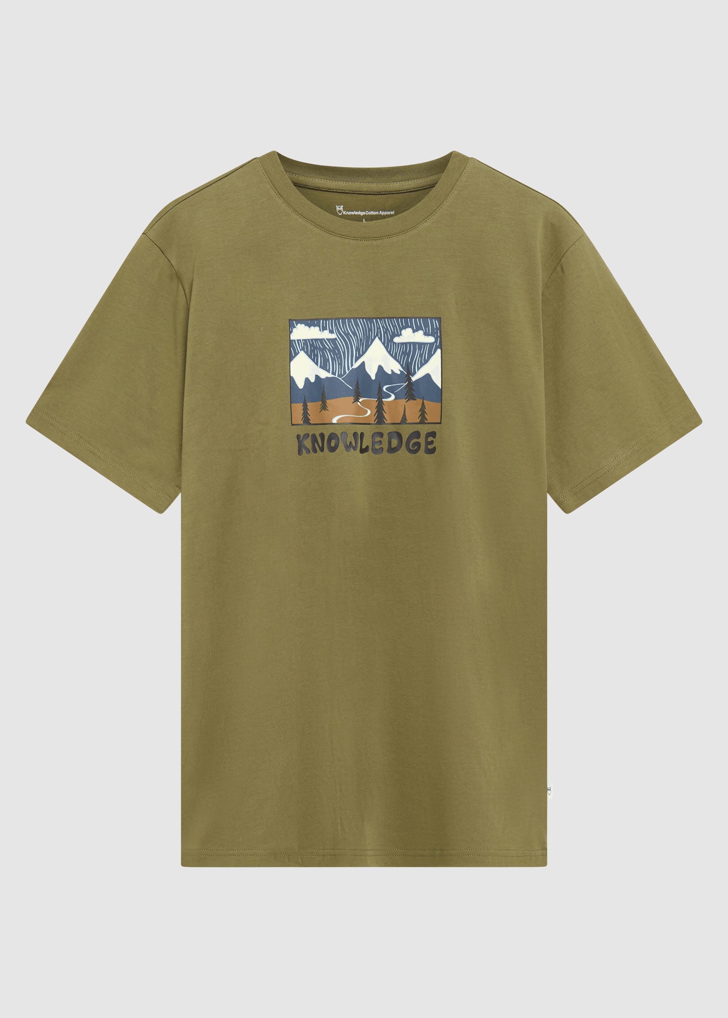 Front Print T-Shirt Burned Olive