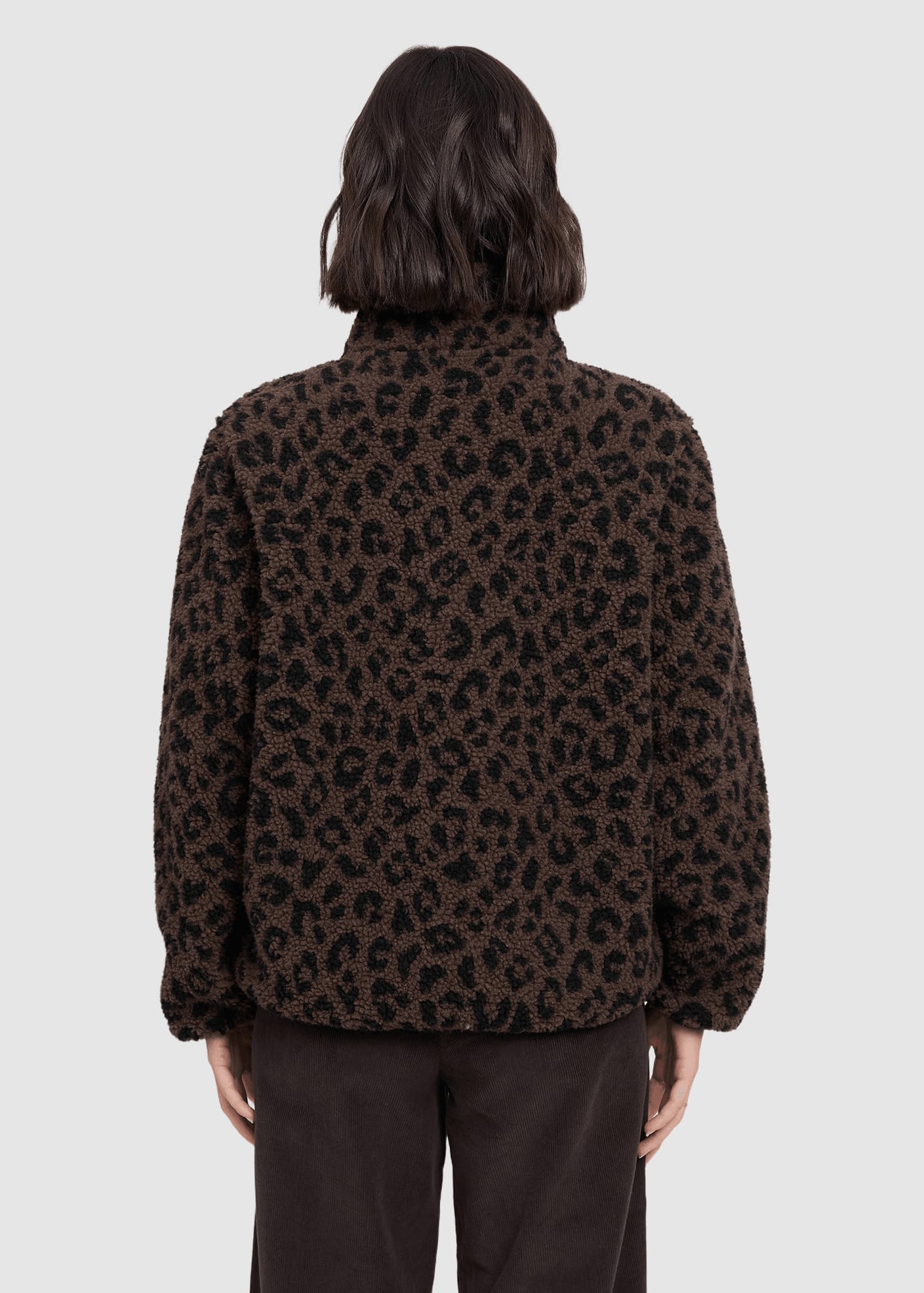 Printed Teddy-Fleece Jacket Chocolate Brown Printed