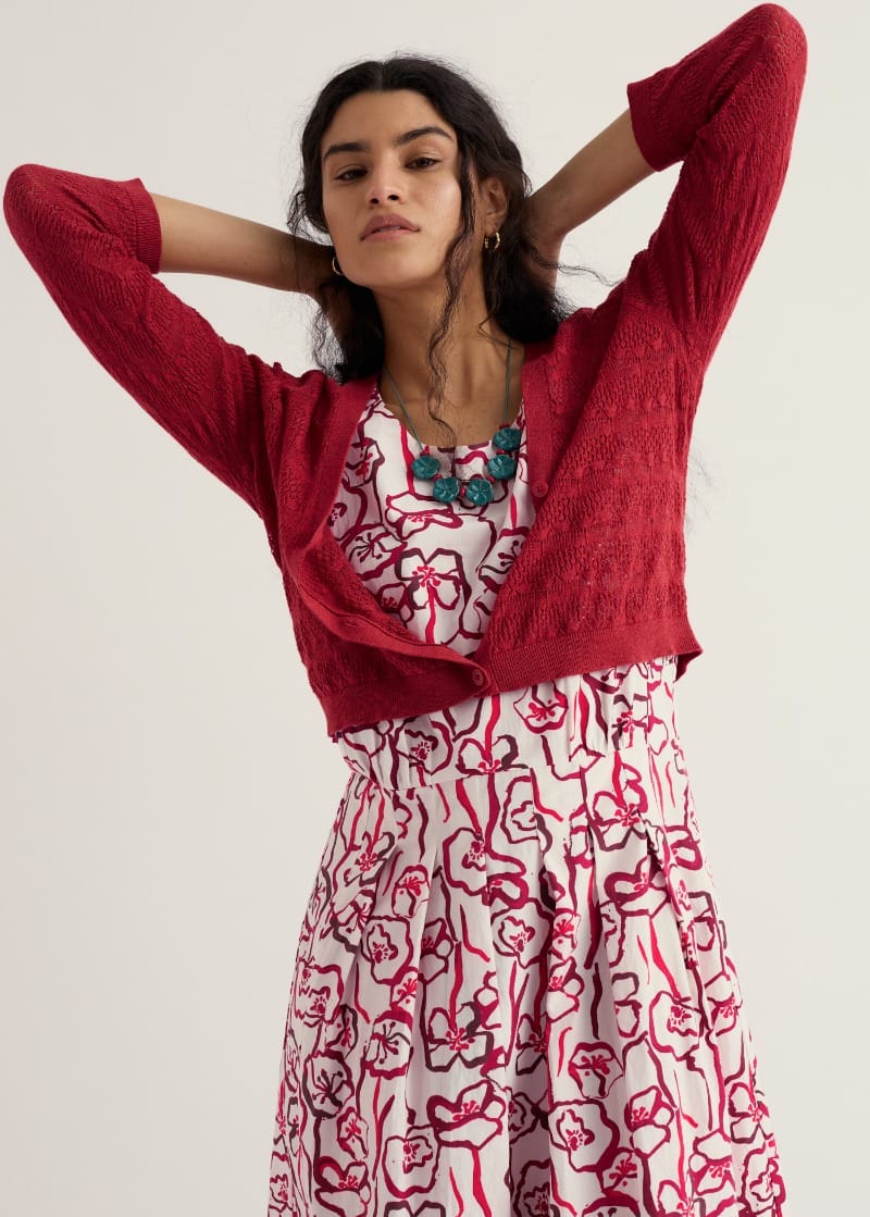 Sweet Day Cardigan Boat Red