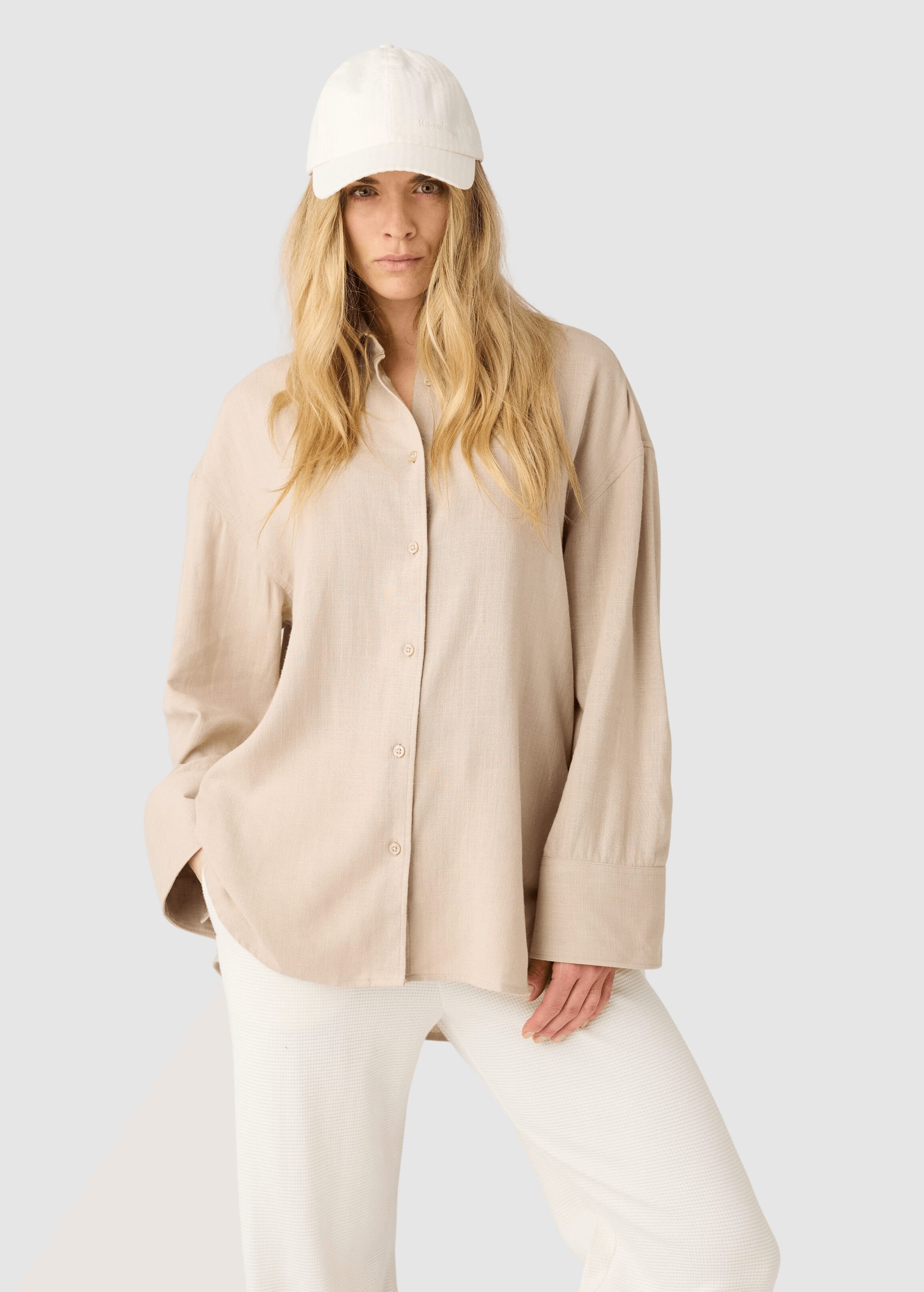 Relaxed Linen-MIX Shirt Light Feather Gray Relaxed Linen-MIX Shirt Light Feather Gray