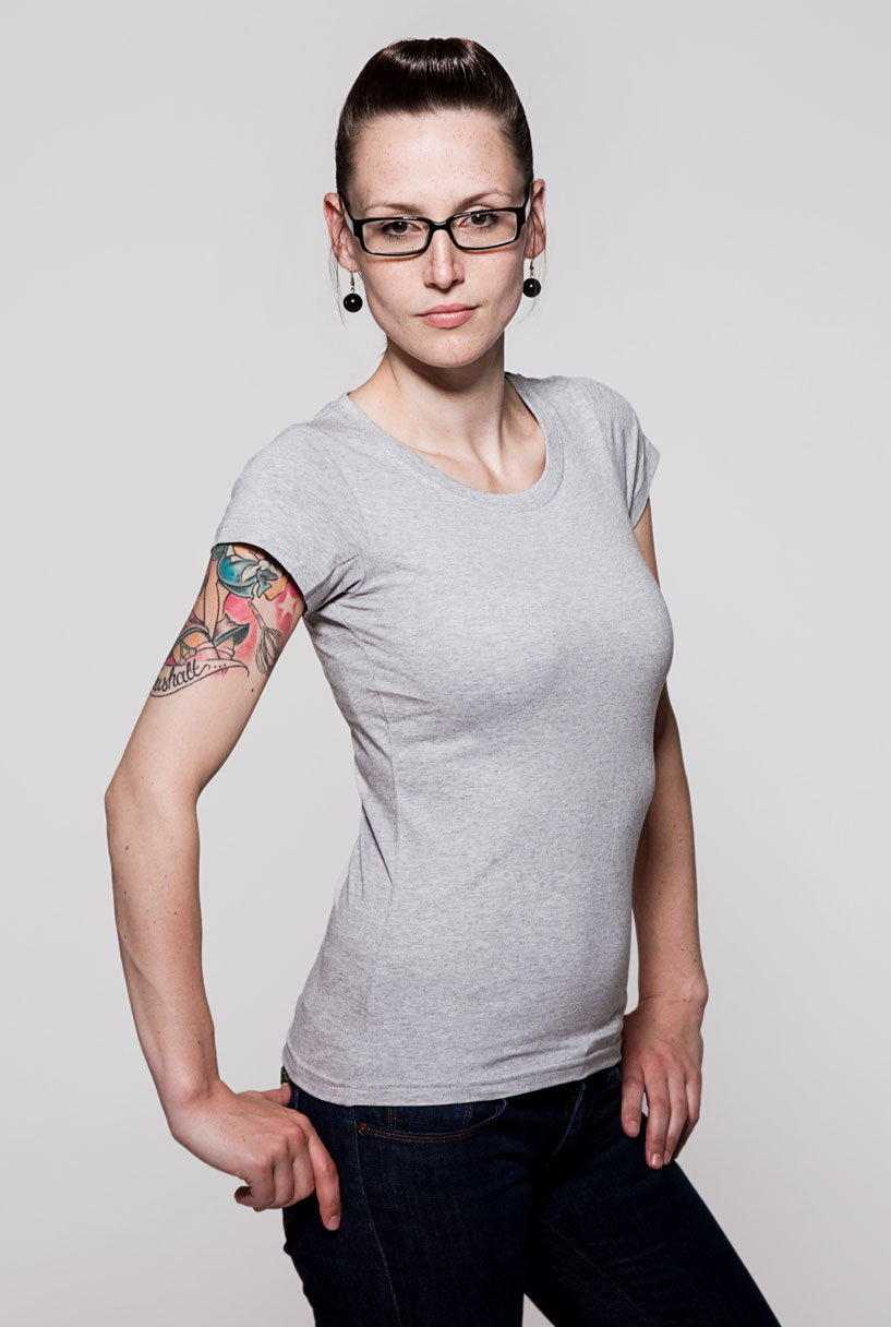T-Shirt Rundausschnitt Grau Meliert
