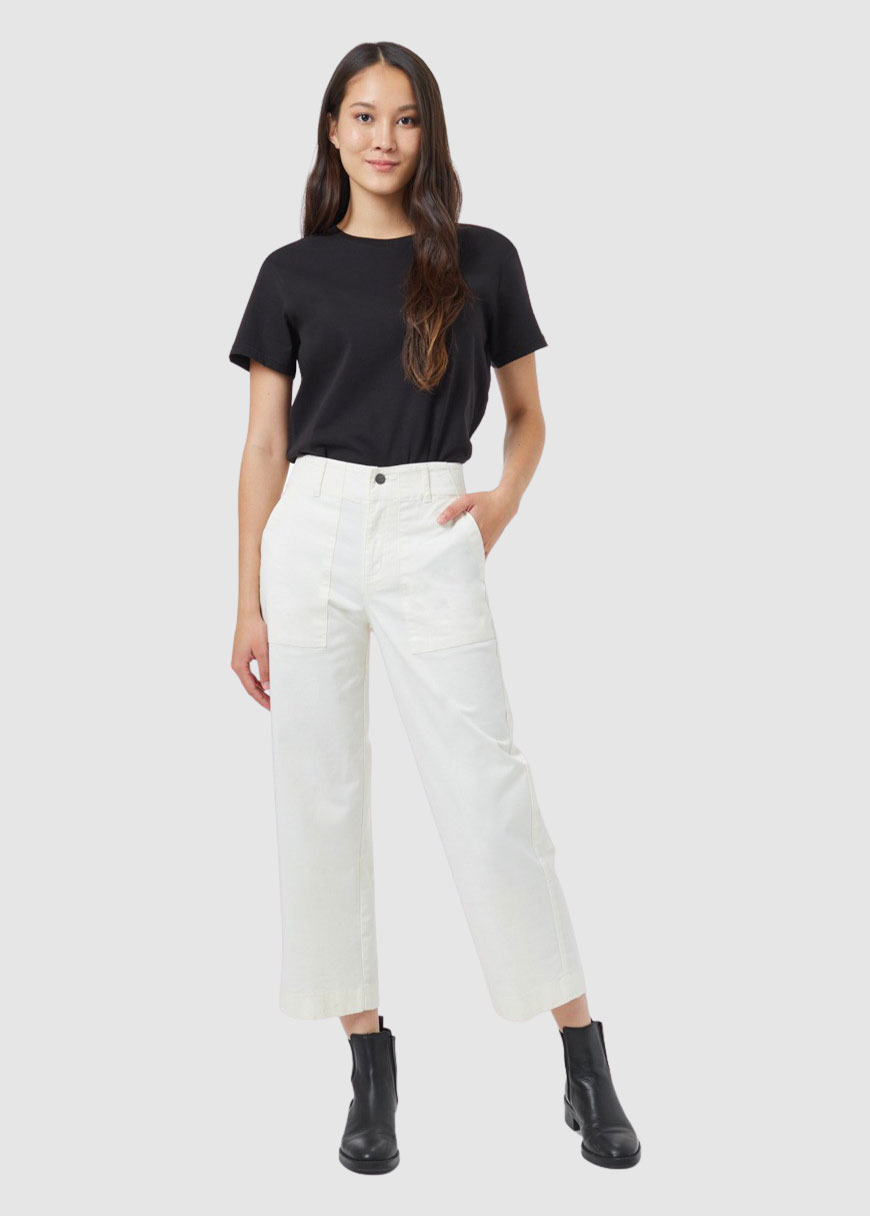 Twill Cropped Wide Leg Pant Twill Cropped Wide Leg Pant