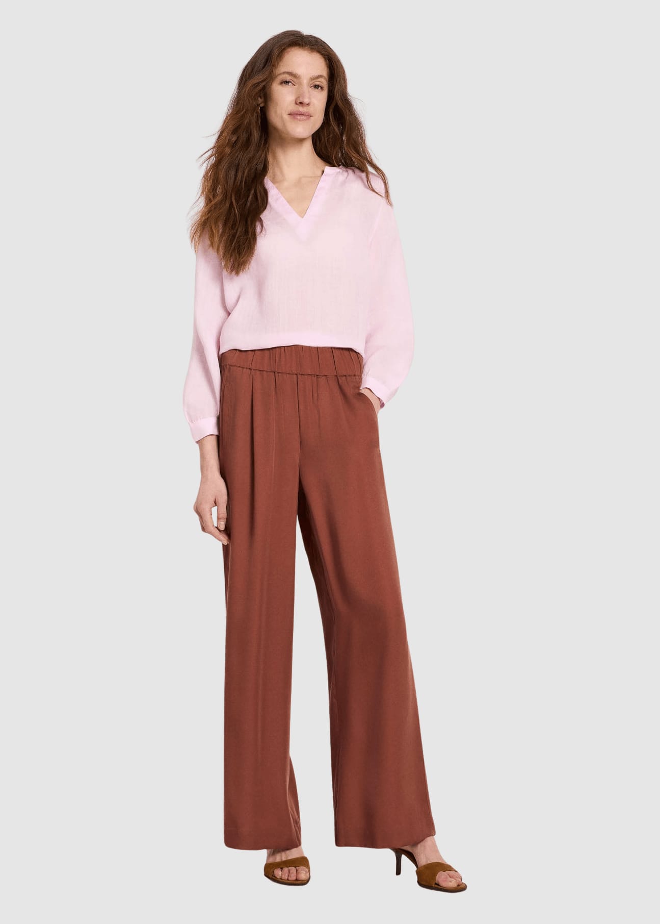 Hose Mit Weitem Bein Dark Mocca Hose Mit Weitem Bein Dark Mocca