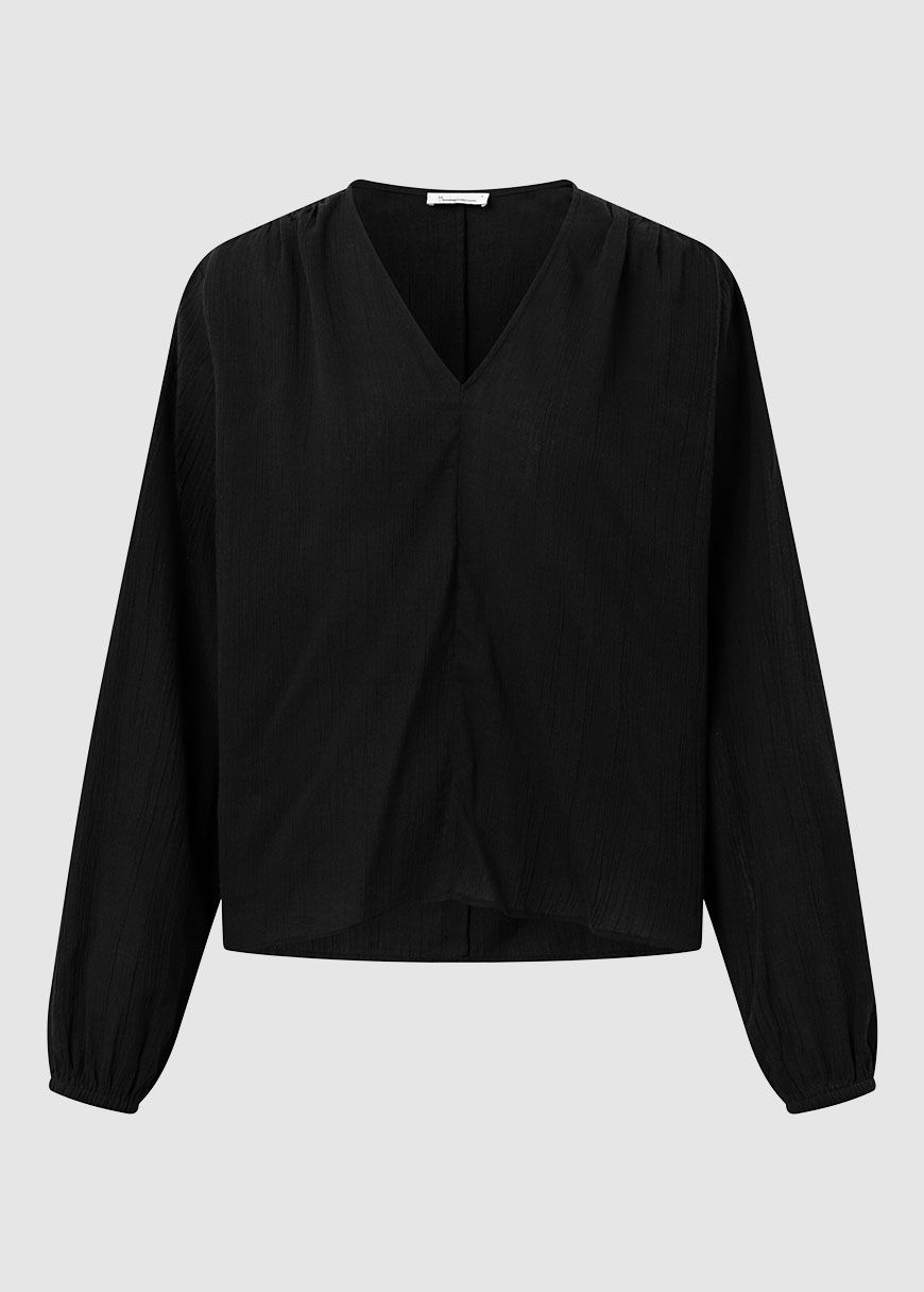 Cotton Crepe A-Shape Volume Sleeved Shirt Cotton Crepe A-Shape Volume Sleeved Shirt