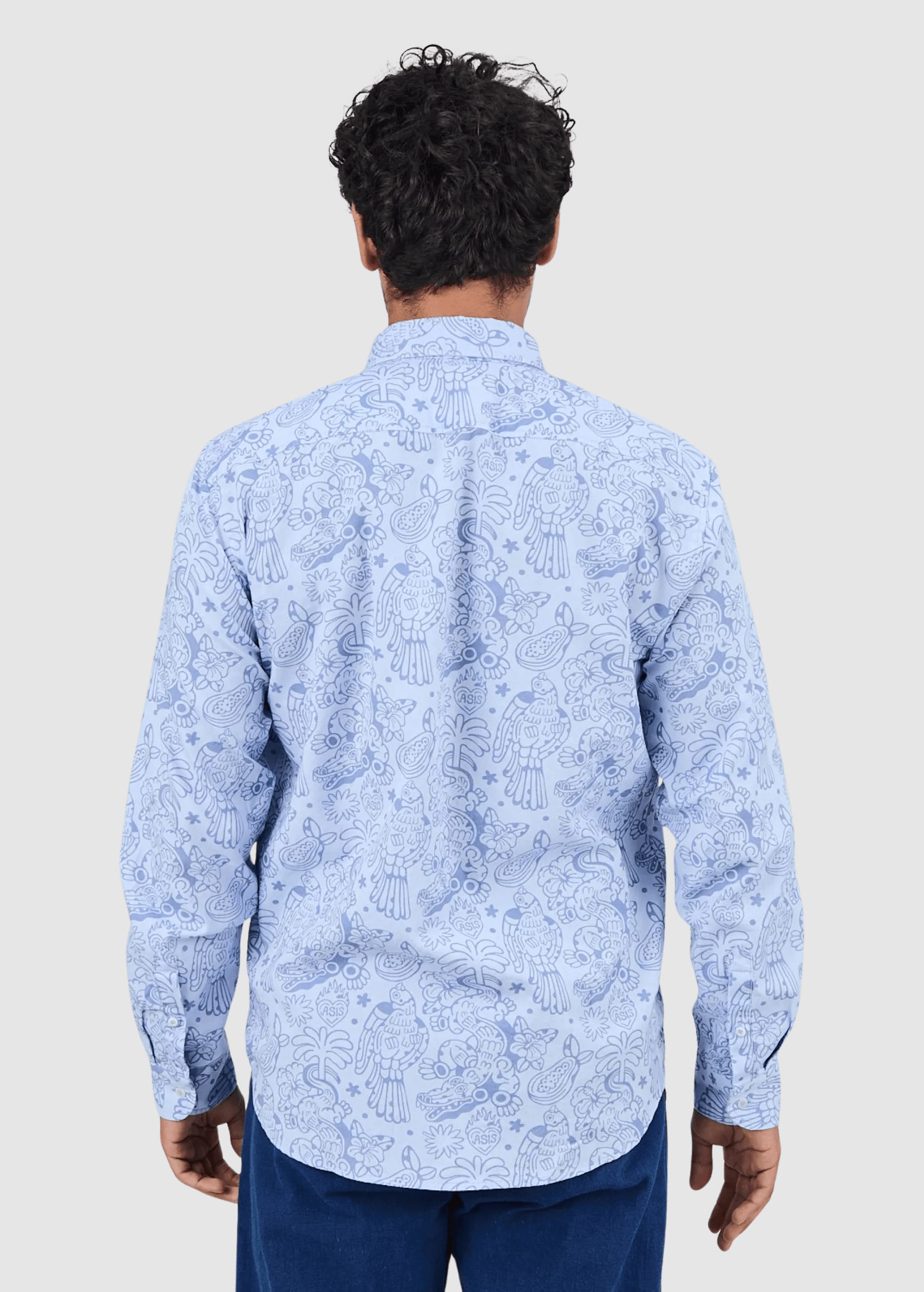 Asis Percales Crocodylus Regular Shirt Blue