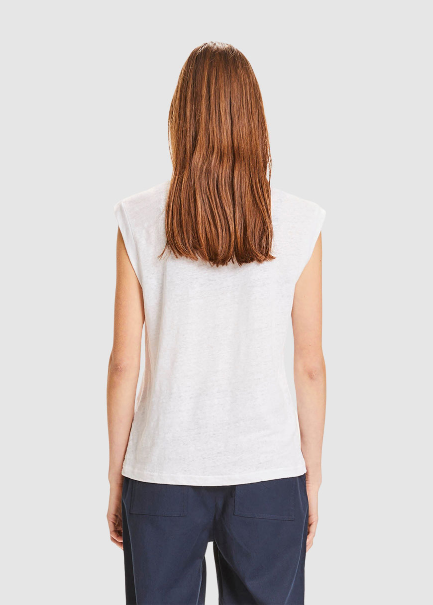 Violet Loose Fold Up Linen Tee Violet Loose Fold Up Linen Tee