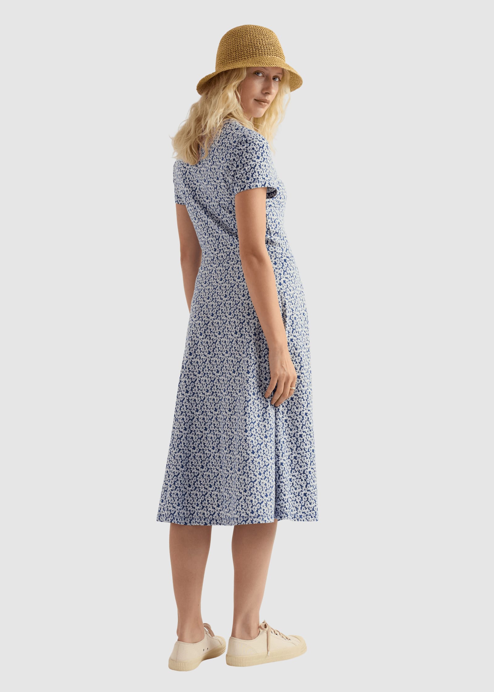 Pier View Dress Bunched Cornflowers Dark Voyage Pier View Dress Bunched Cornflowers Dark Voyage