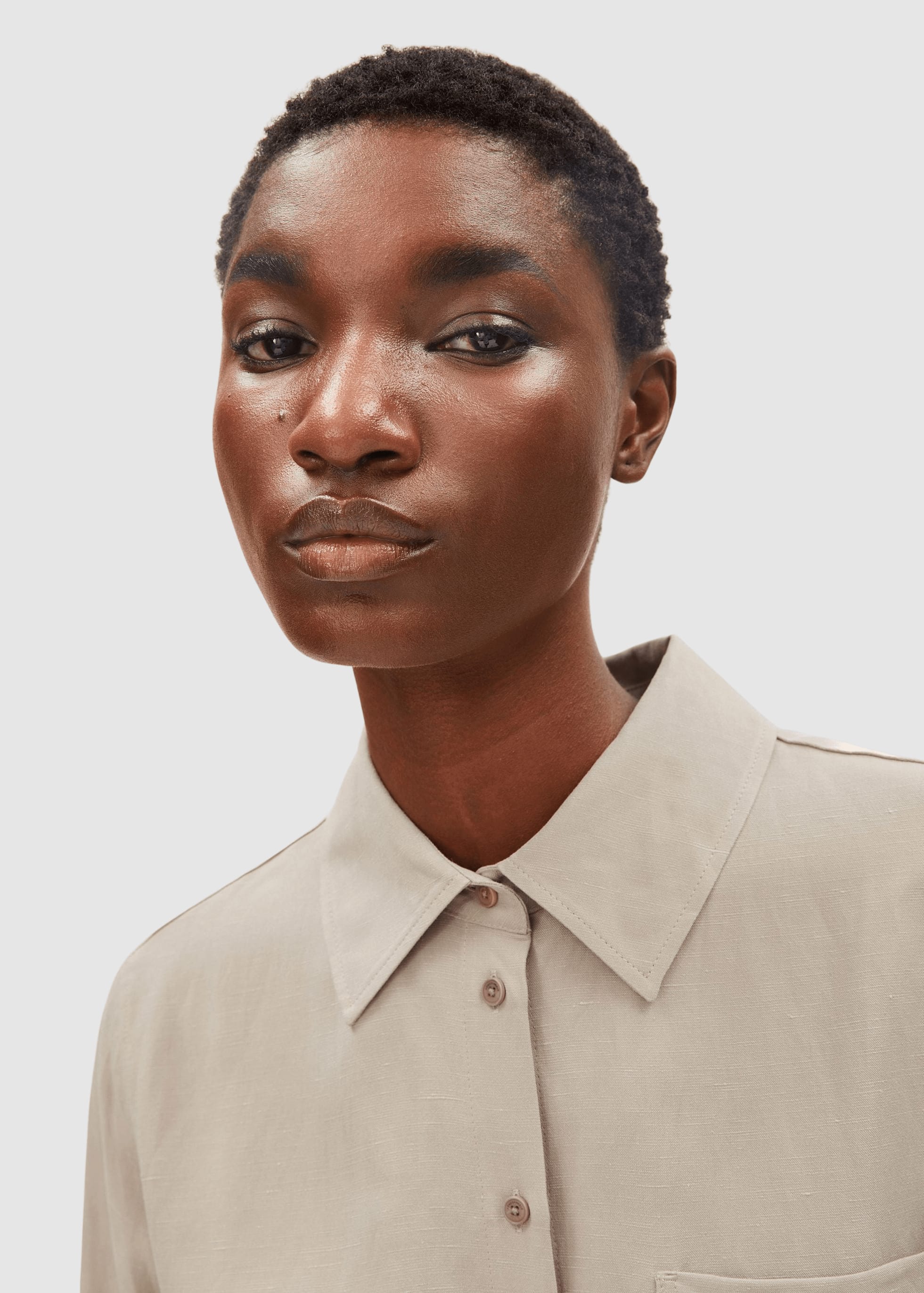 Linen Blend Shirt Blouse Sandstone Linen Blend Shirt Blouse Sandstone
