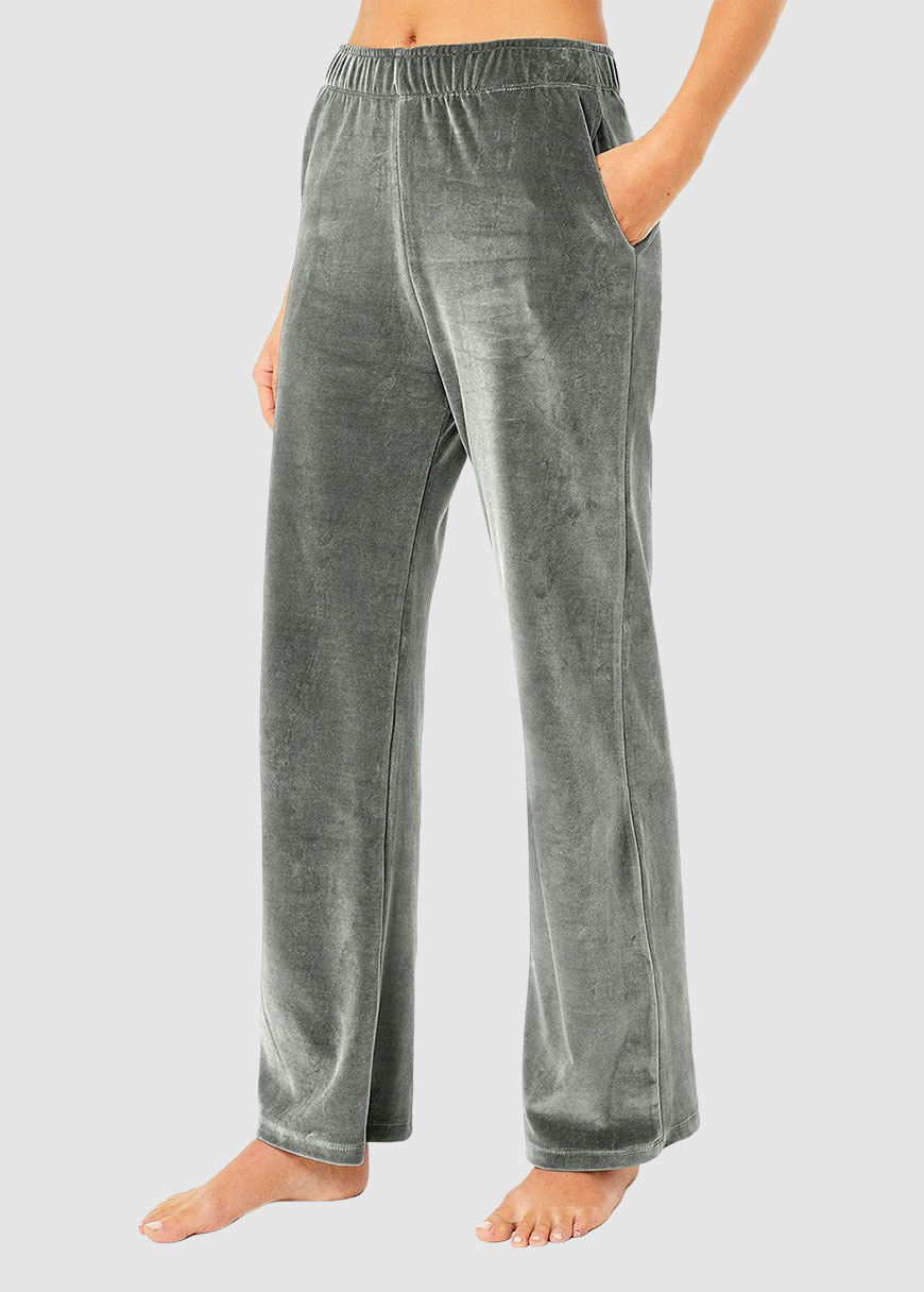 High Rise Velvet Pants