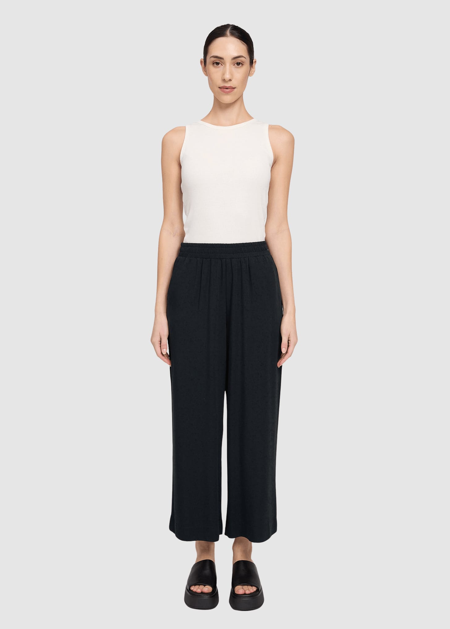 Wide Leg Viscose Pants Black Wide Leg Viscose Pants Black