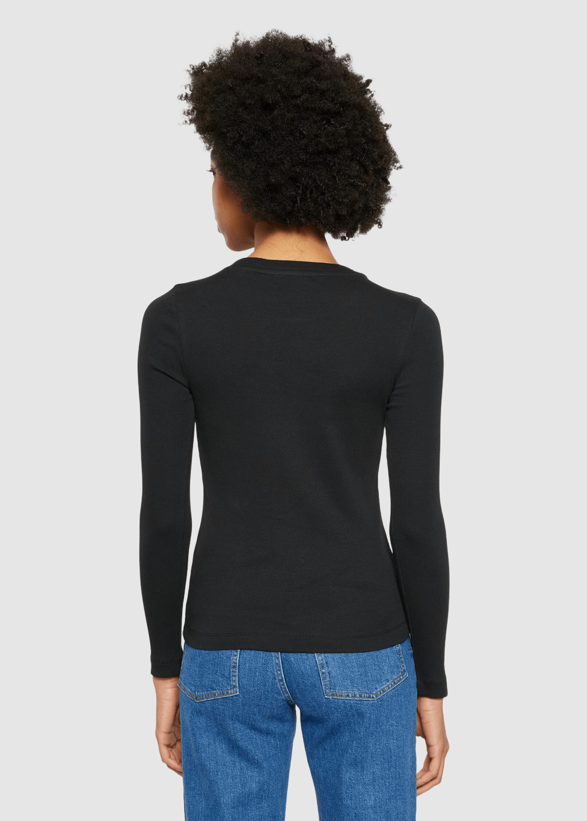 knowledge-cotton-apparel-rib-long-sleeve-t-shirt-black-jet-2.jpeg Rib Long Sleeve T-Shirt Black Jet