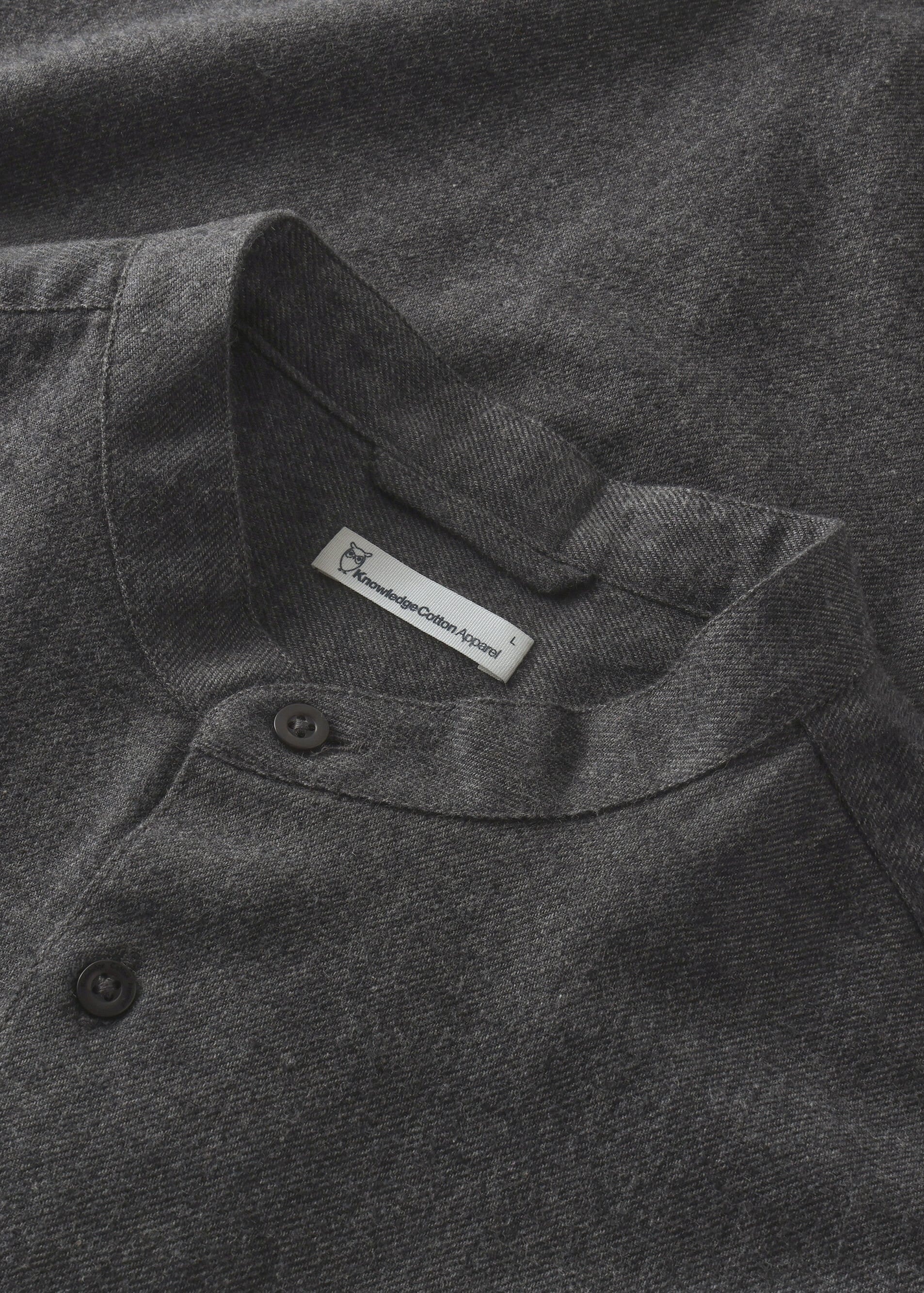 knowledge-cotton-apparel-arch-regular-flannel-shirt-dark-grey-melange-2.jpeg Arch Regular Flannel Shirt Dark Grey Melange
