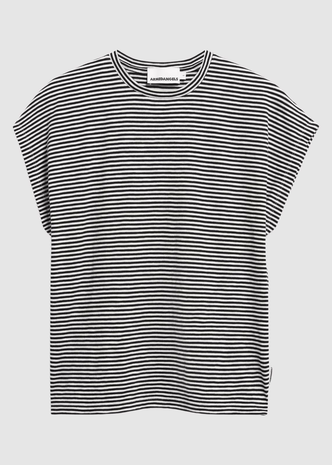 Slub Jersey Stripe T-Shirt Black-Oatmilk Slub Jersey Stripe T-Shirt Black-Oatmilk