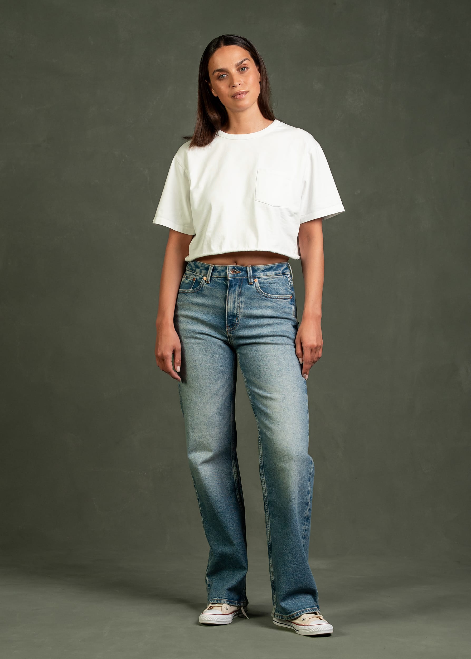 Izabella Straight Smoked Indigo