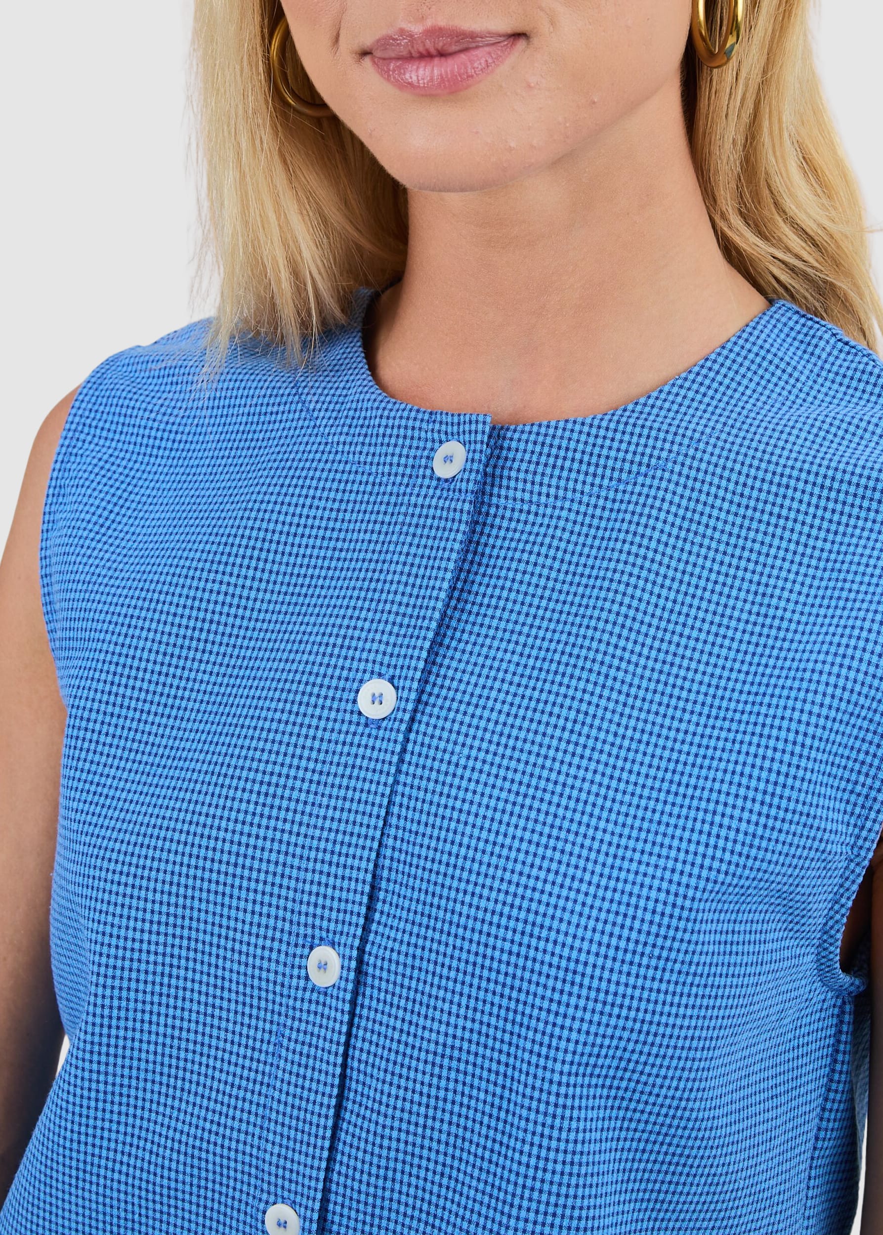 Checks Button Up Blouse Checks Button Up Blouse