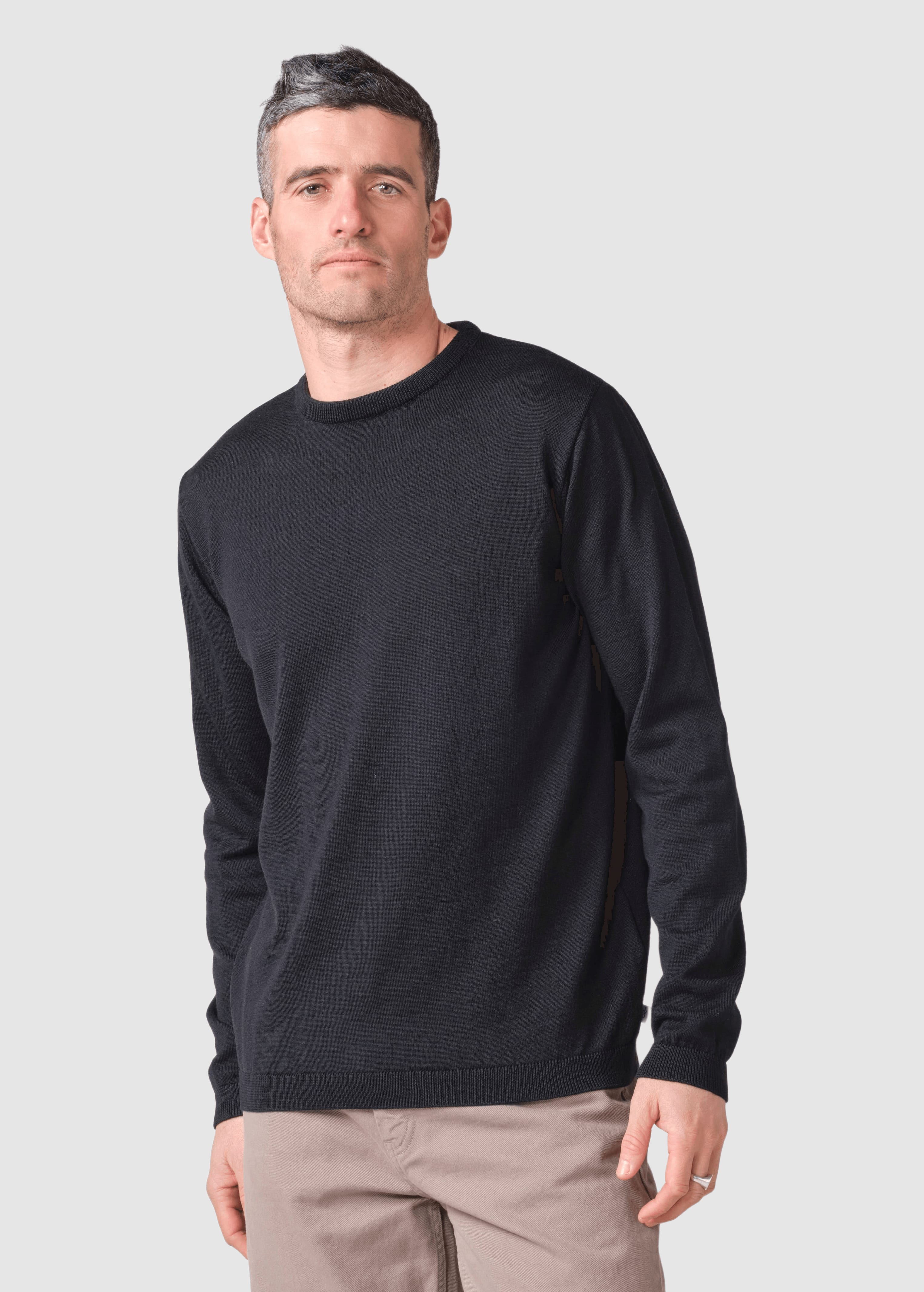 Mens Basic Merino Knit Black