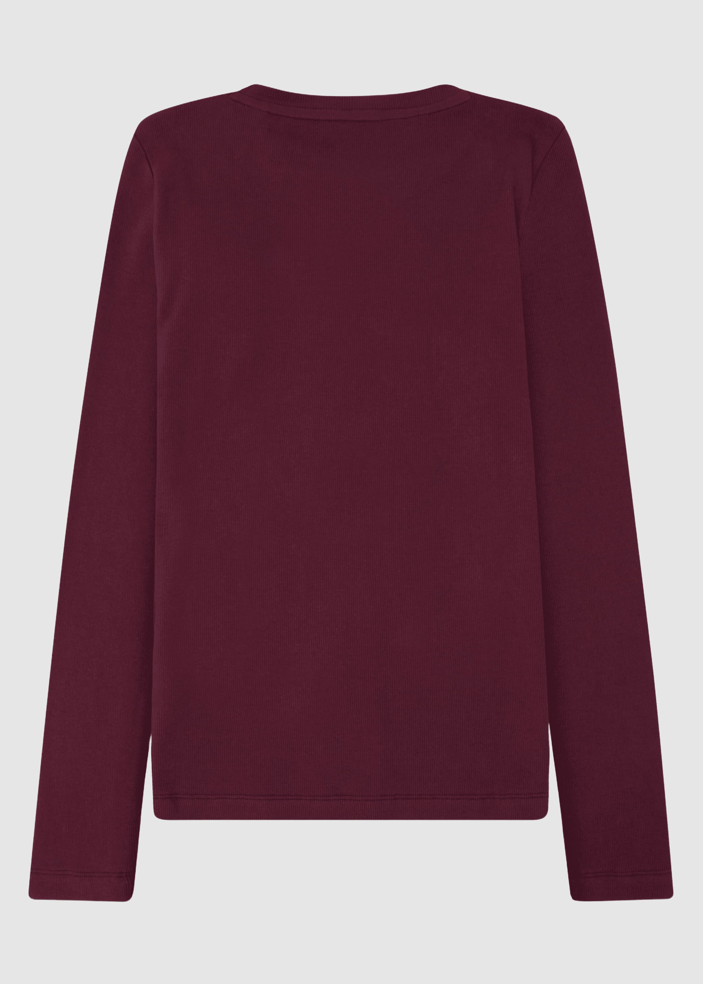 knowledge-cotton-apparel-rib-long-sleeve-t-shirt-burgundy-2.jpeg Rib Long Sleeve T-Shirt Burgundy