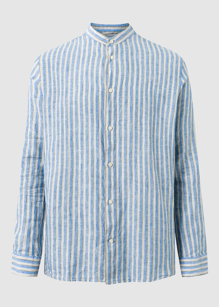 Long Sleeve Striped Linen Custom Fit Shirt Long Sleeve Striped Linen Custom Fit Shirt