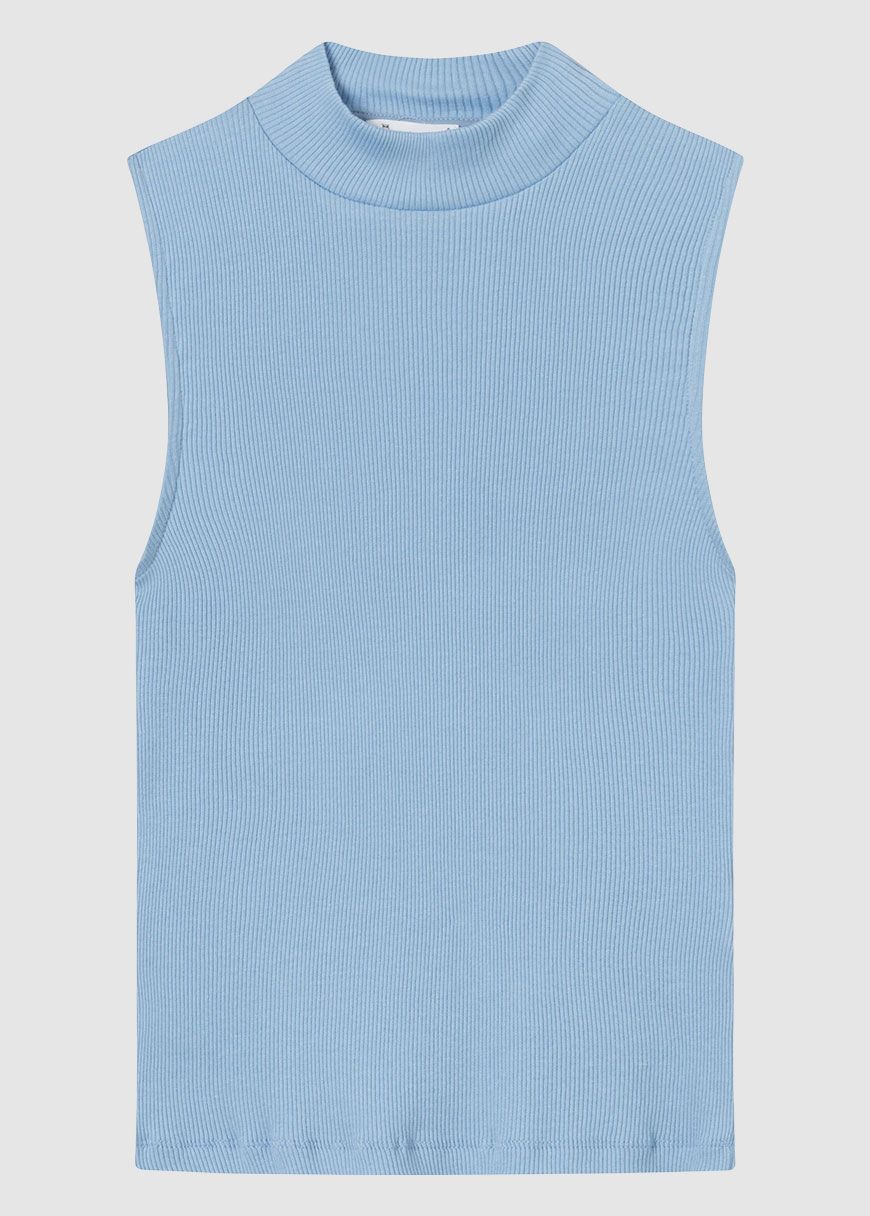High Neck Rib Top