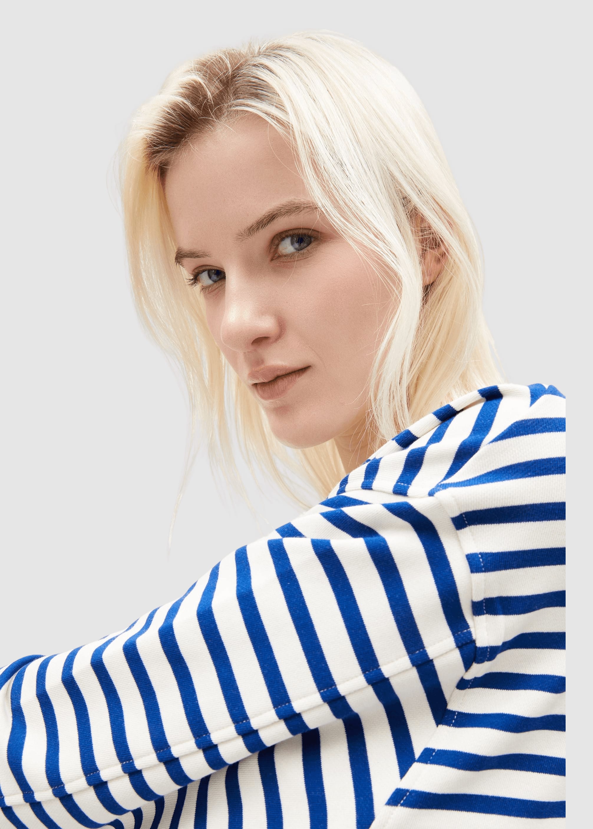 Frankaa Maarlen Stripe Sweat Undyed-Dynamo Blue