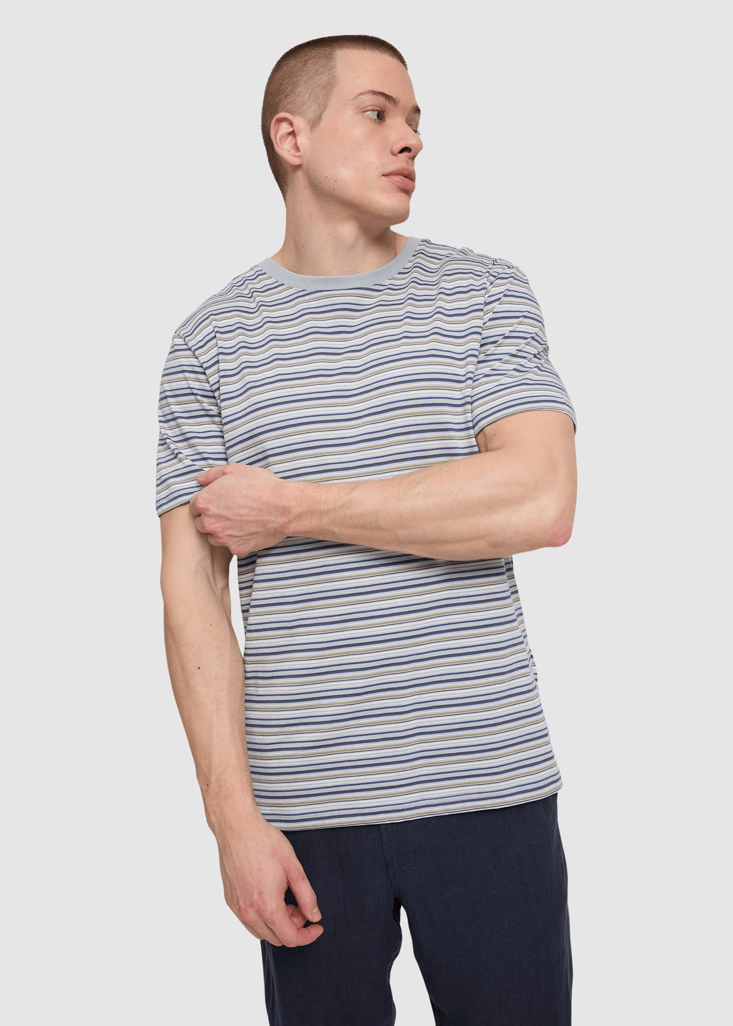 Retro Striped T-Shirt Ice Blue Multicolor