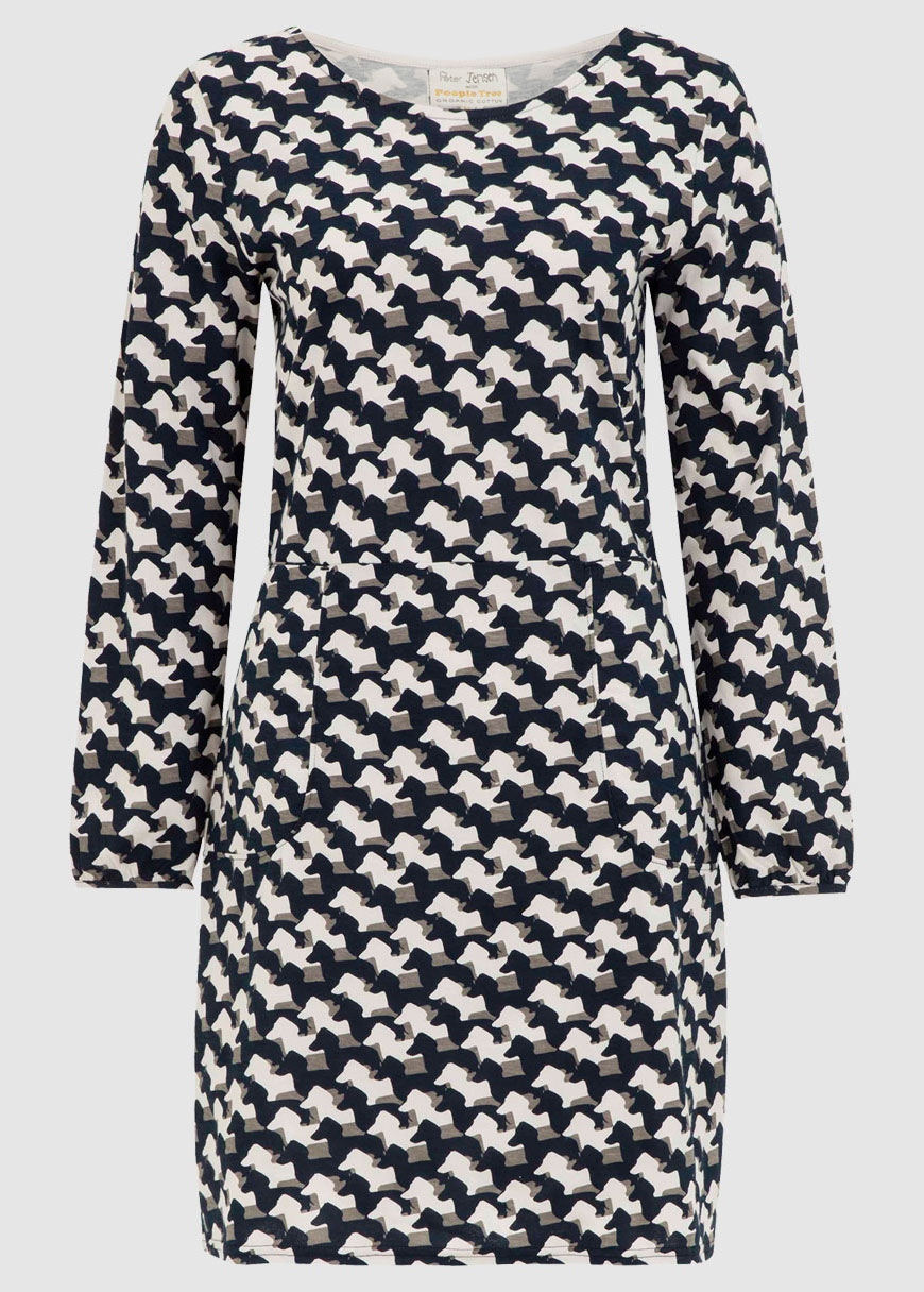 P. Jensen Sausage Dog Shift Dress Navy Multi P. Jensen Sausage Dog Shift Dress Navy Multi