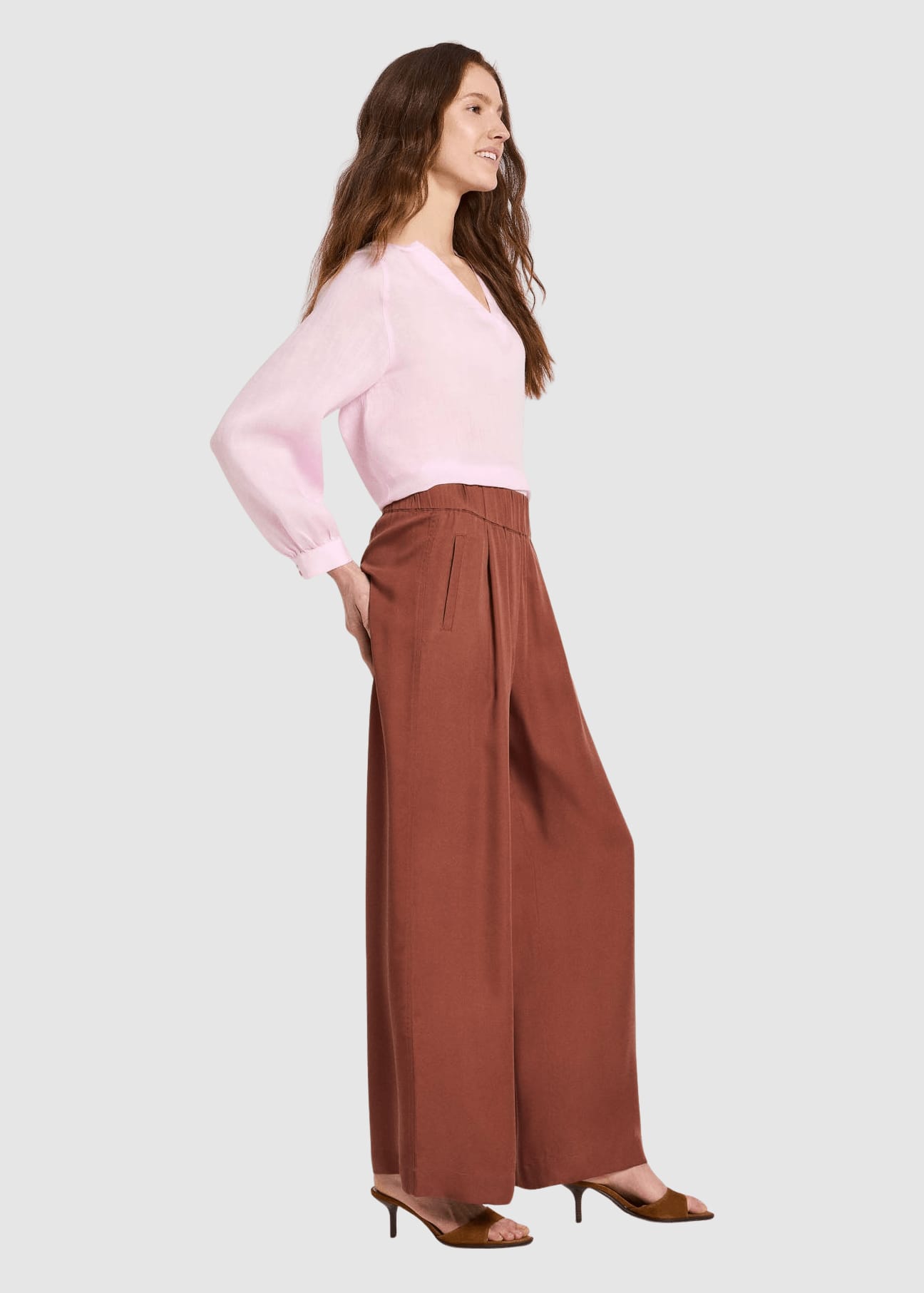 Hose Mit Weitem Bein Dark Mocca Hose Mit Weitem Bein Dark Mocca