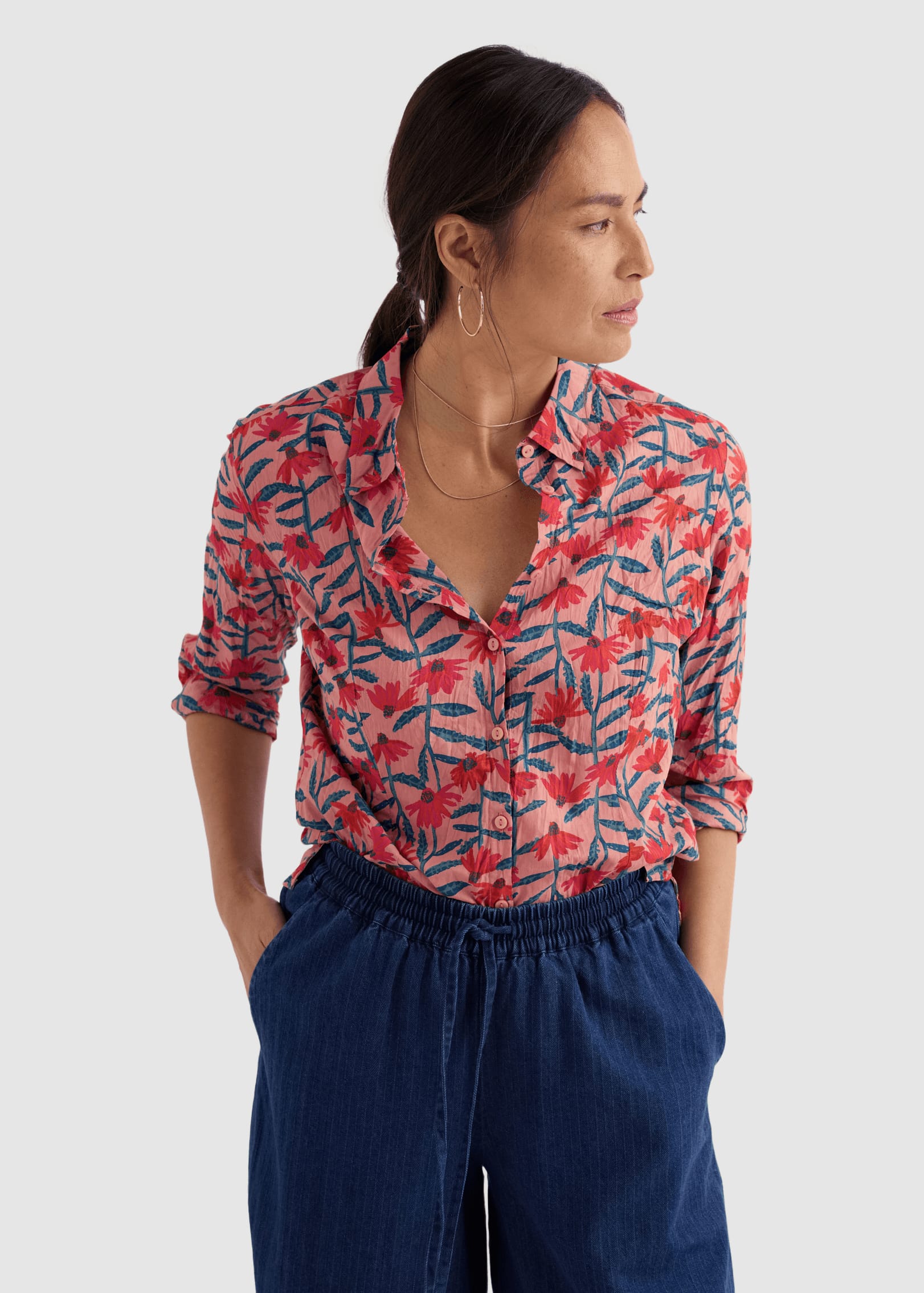 Larissa Shirt Echinacea Stems Rosehip Larissa Shirt Echinacea Stems Rosehip