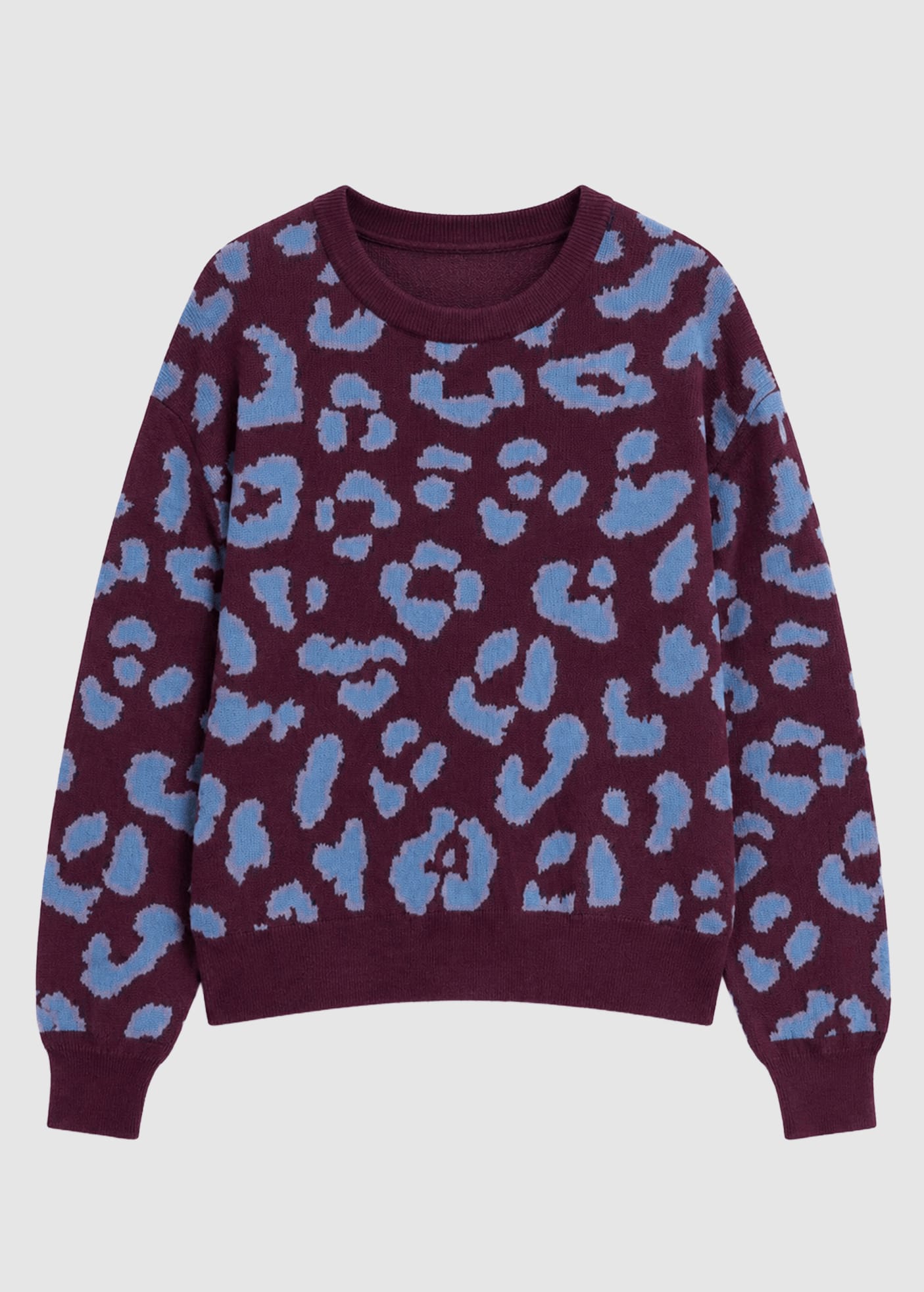 mazine-leo-jacquard-knit-jumper-burgundy-smoke-blue-6.jpeg Leo Jacquard Knit Jumper Burgundy Smoke Blue