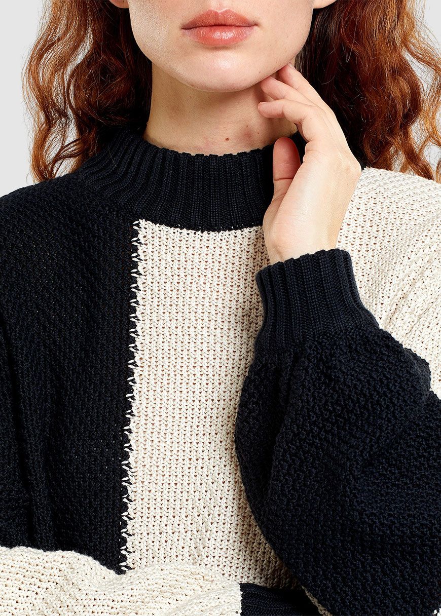 Sweater Knitted Rutbo Blocks Sweater Knitted Rutbo Blocks