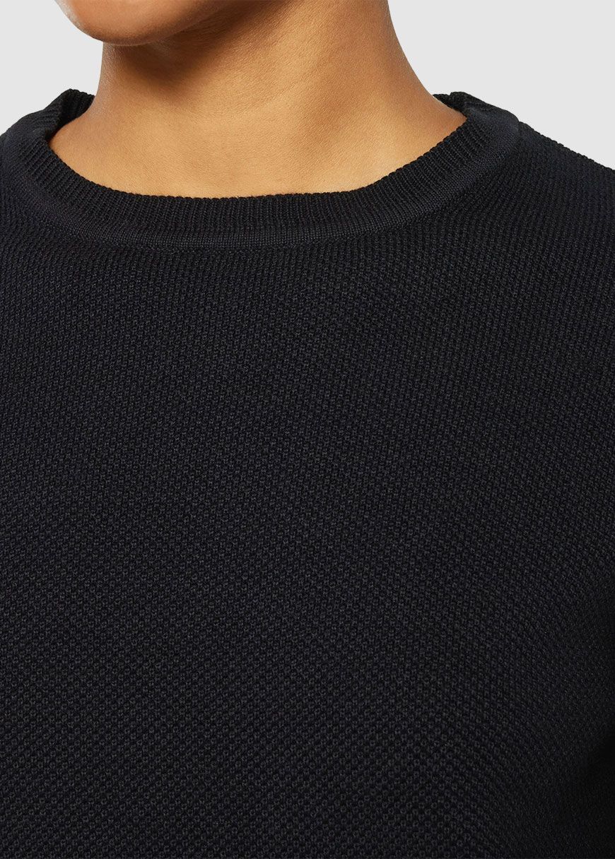 Cotton Micro Bubble Crew Neck Knit Cotton Micro Bubble Crew Neck Knit